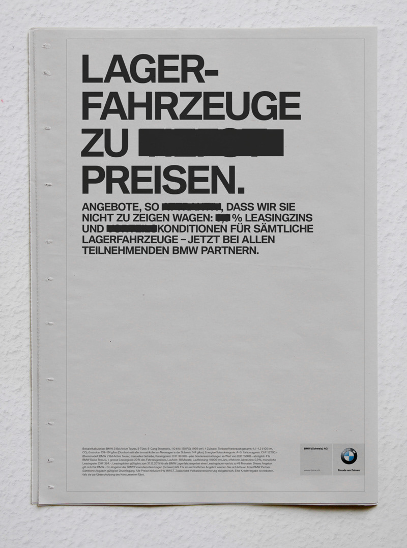 Kampagne von Texter Dieter Boller für BMW