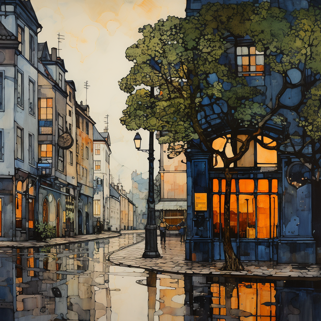 Rainy Street Corner