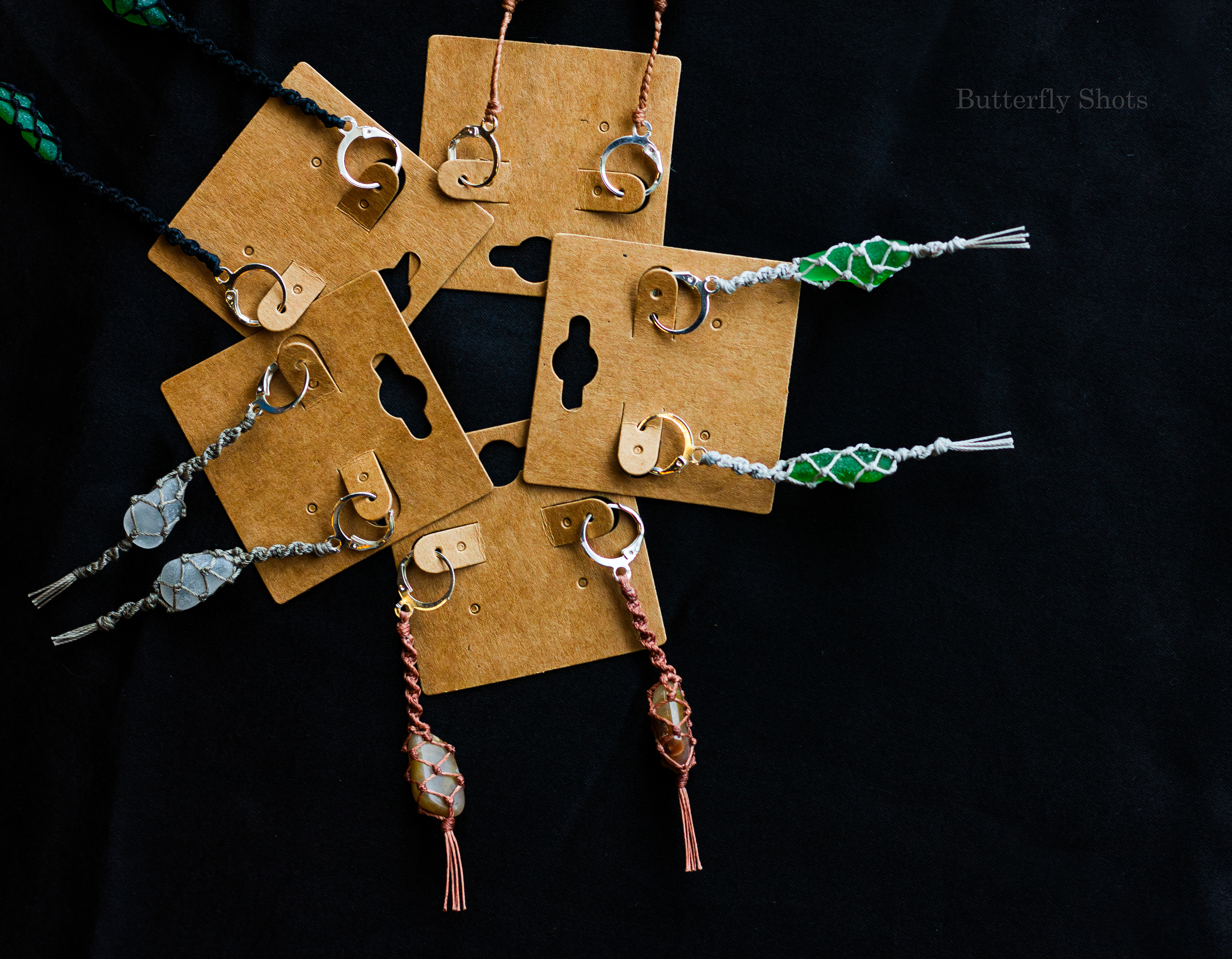 Product photography of earrings