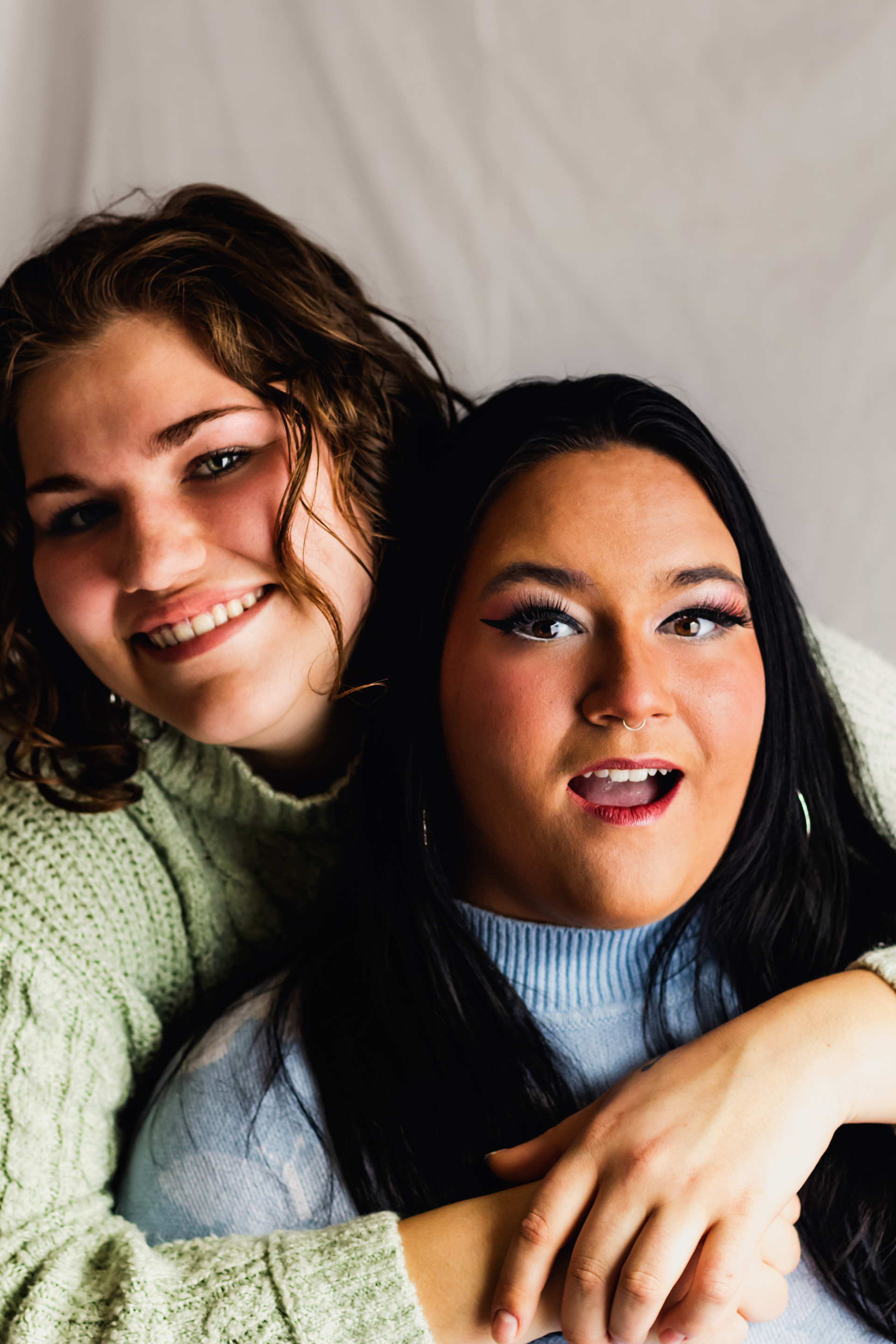 Fun portrait photography for two friends.