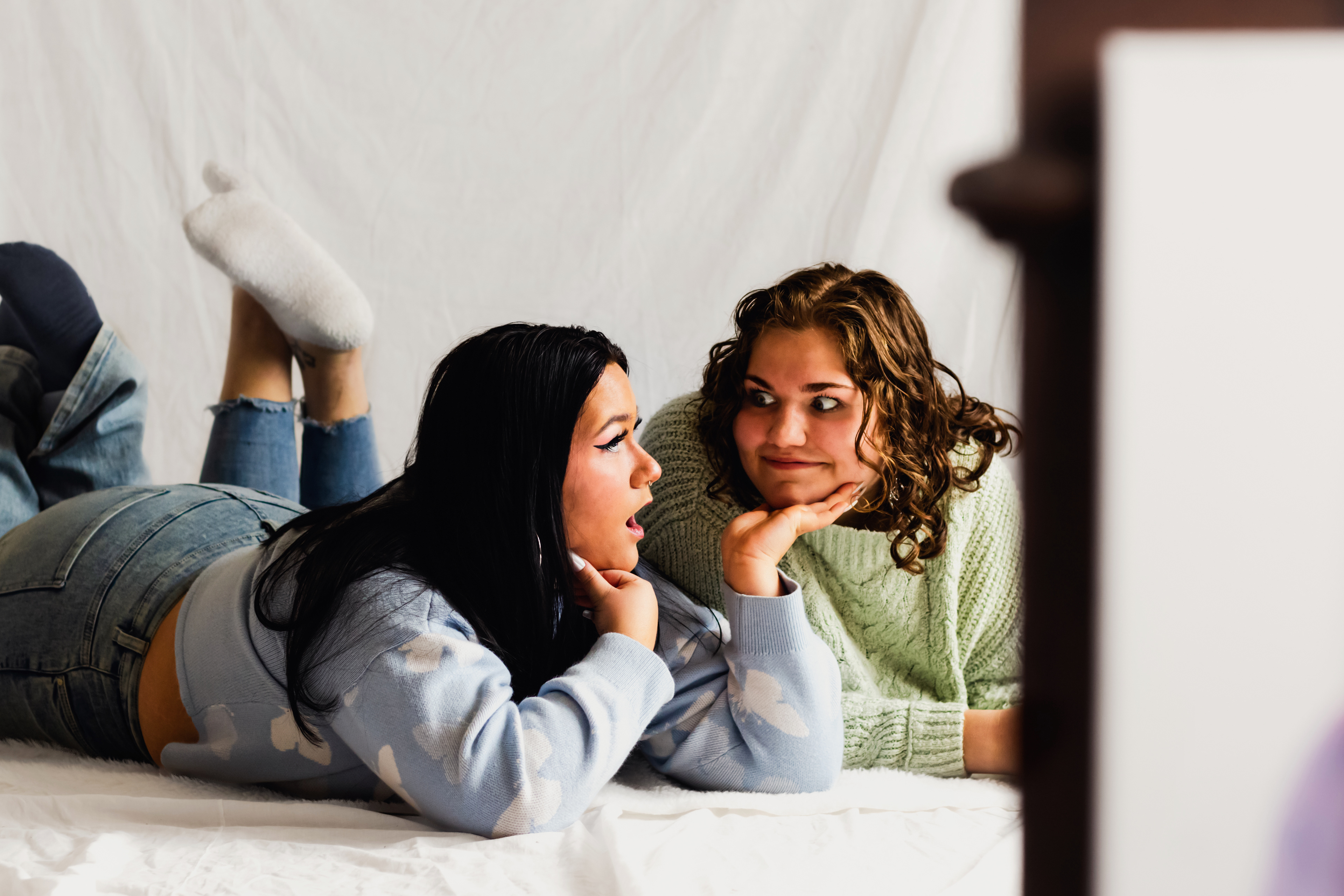 Fun portrait photography for two friends