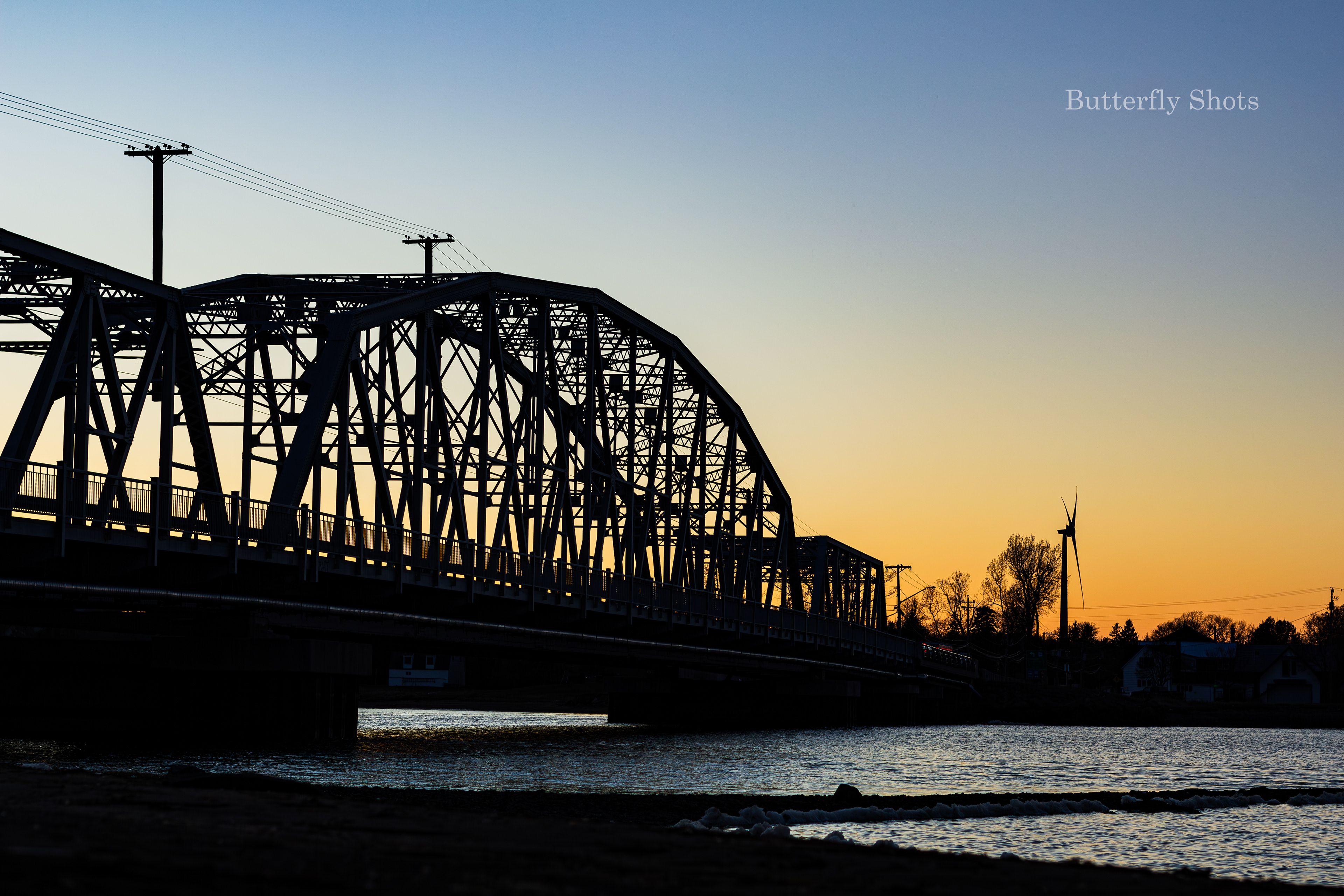 Landscape photography of a bridge at sunset in Rexton New-Brunswick