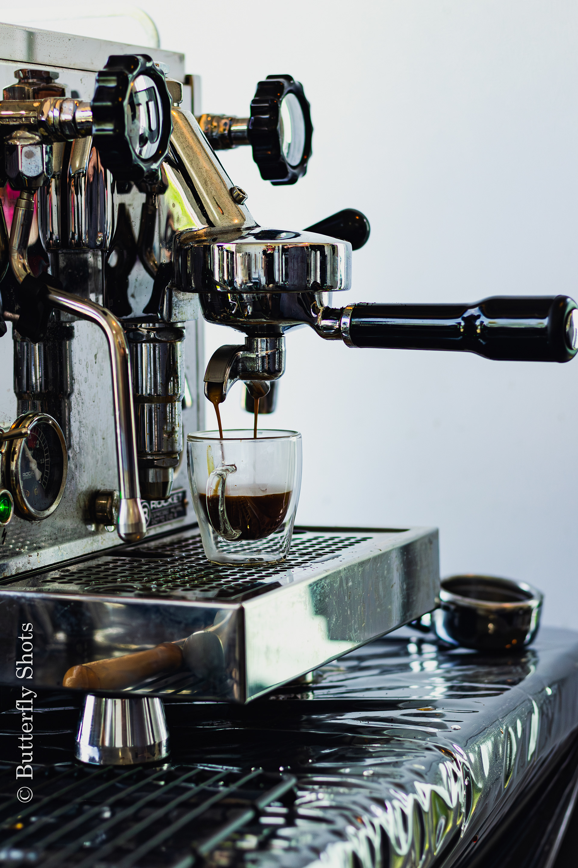 Photography of coffee making process
