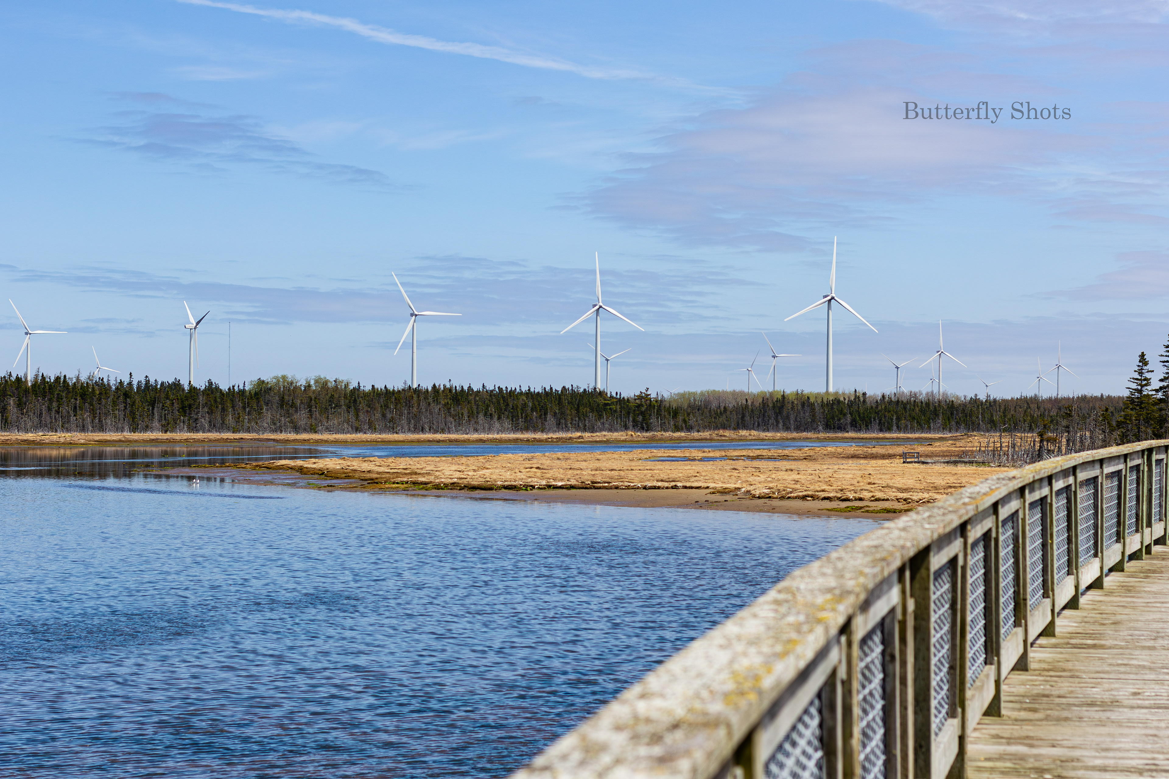 Landscape photography of wind turbines in Lamèque New-Brunswick