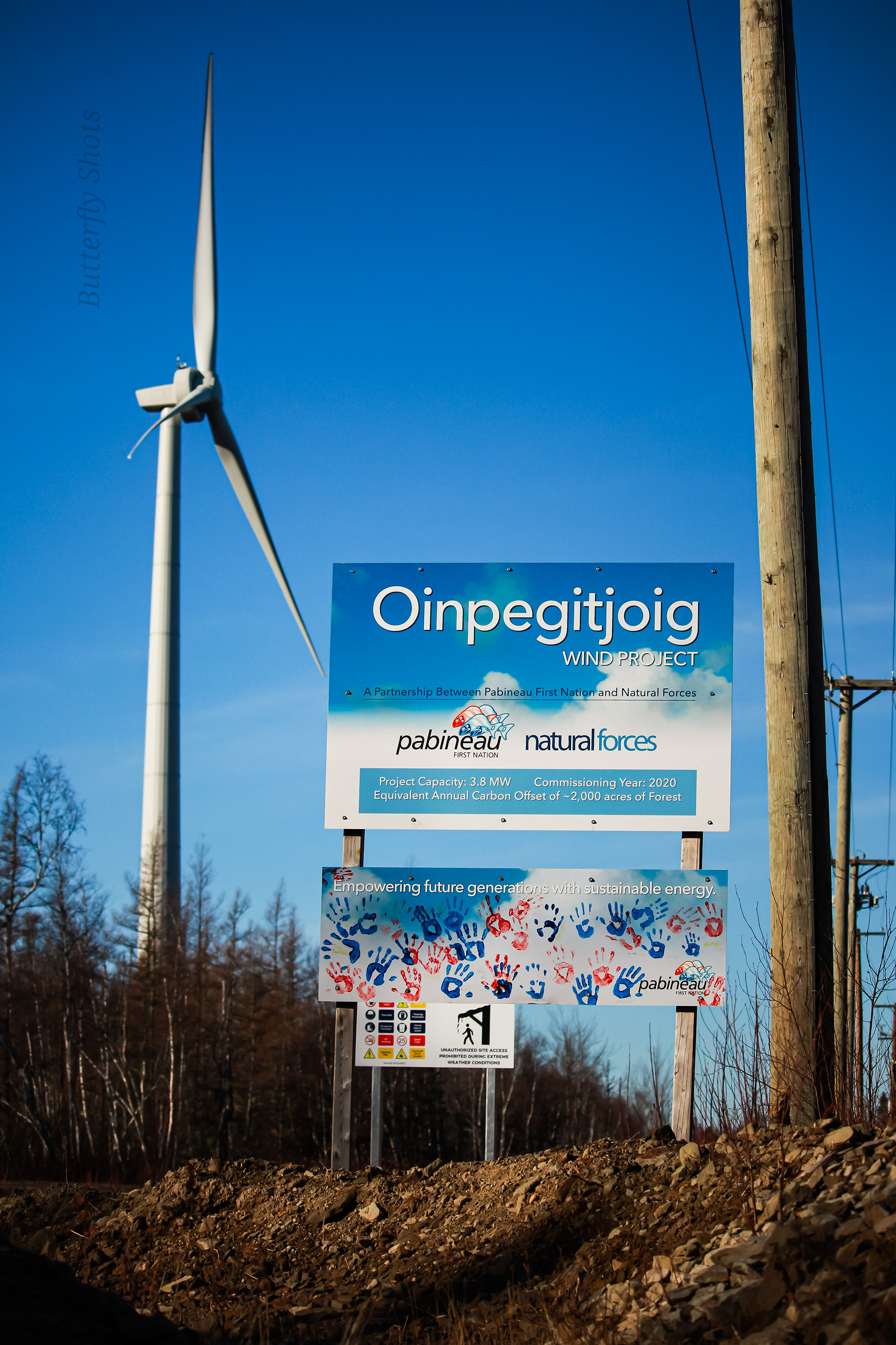 Structure photography of a wind turbine in Rexton New Brunswick
