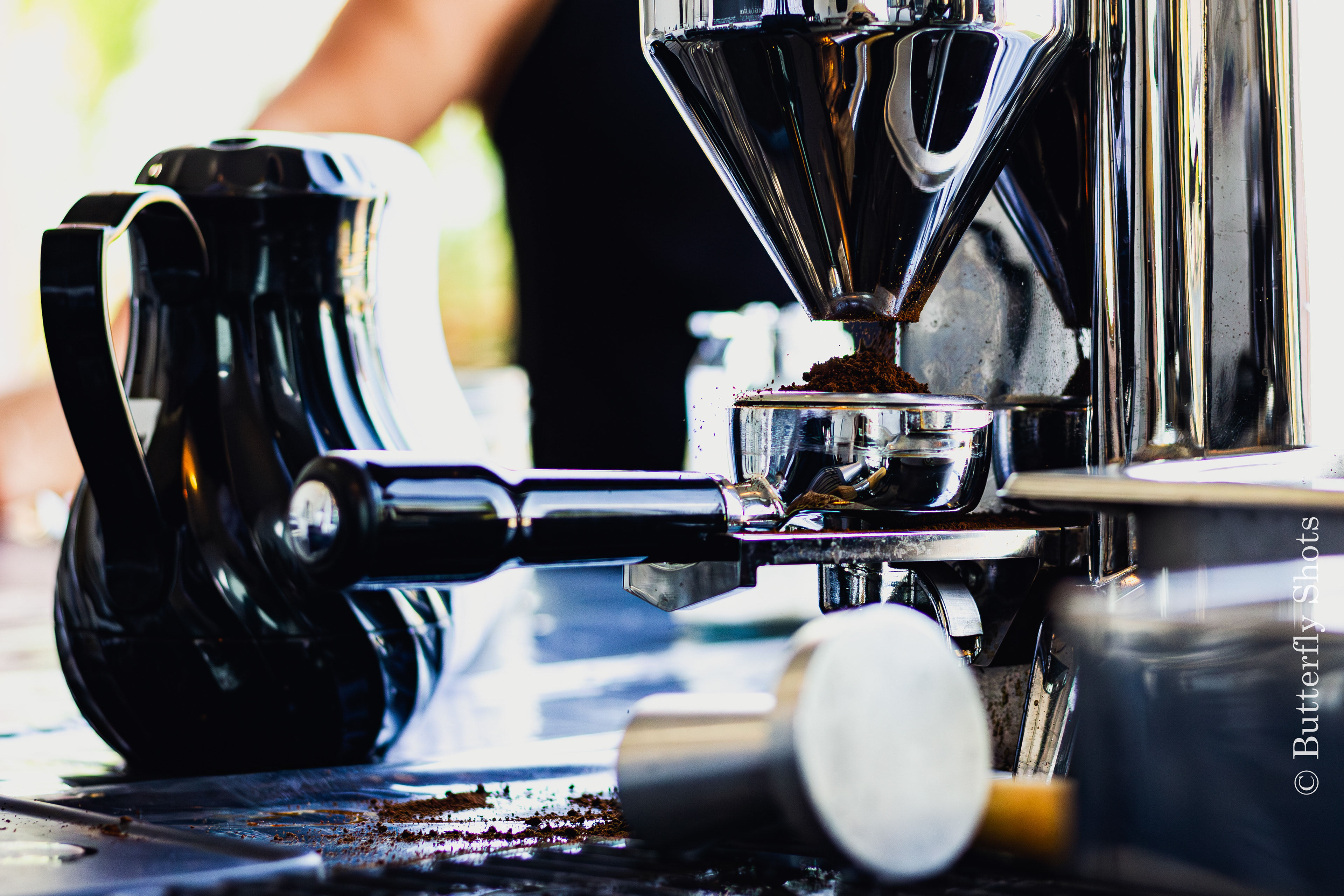 Photography of coffee making process