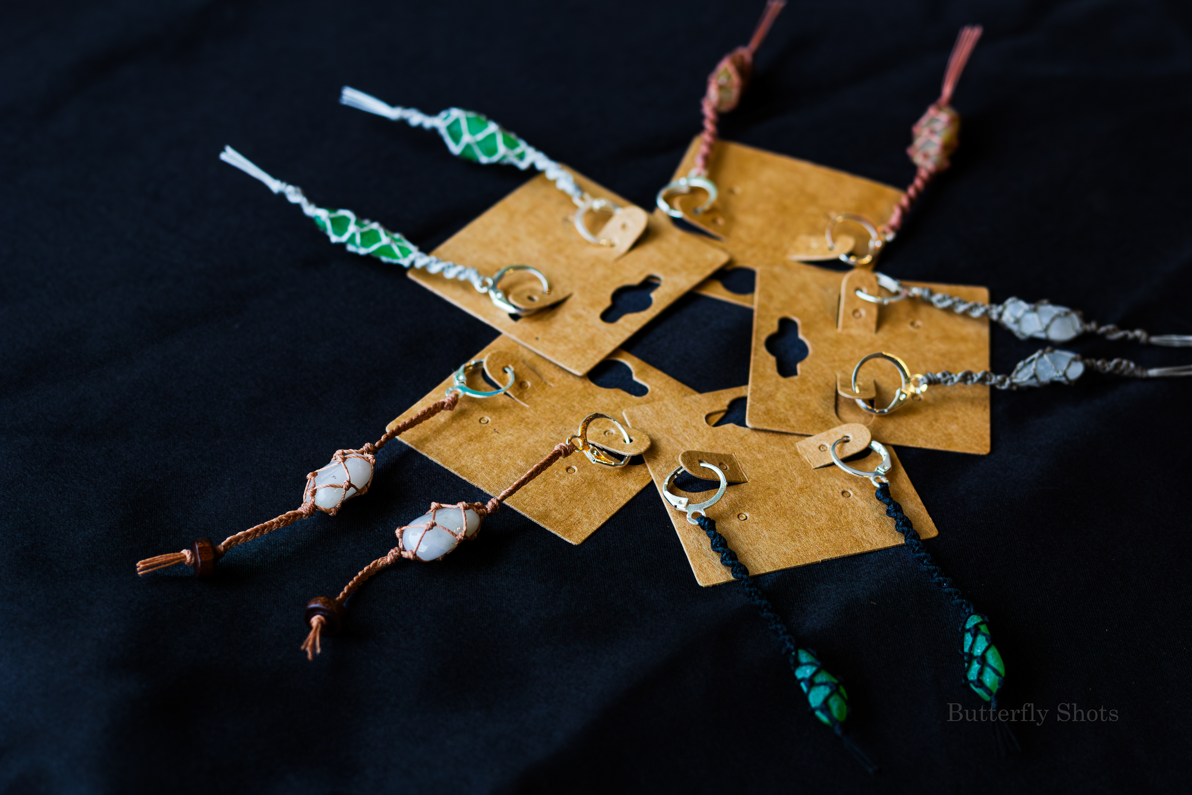 Product photography of earrings