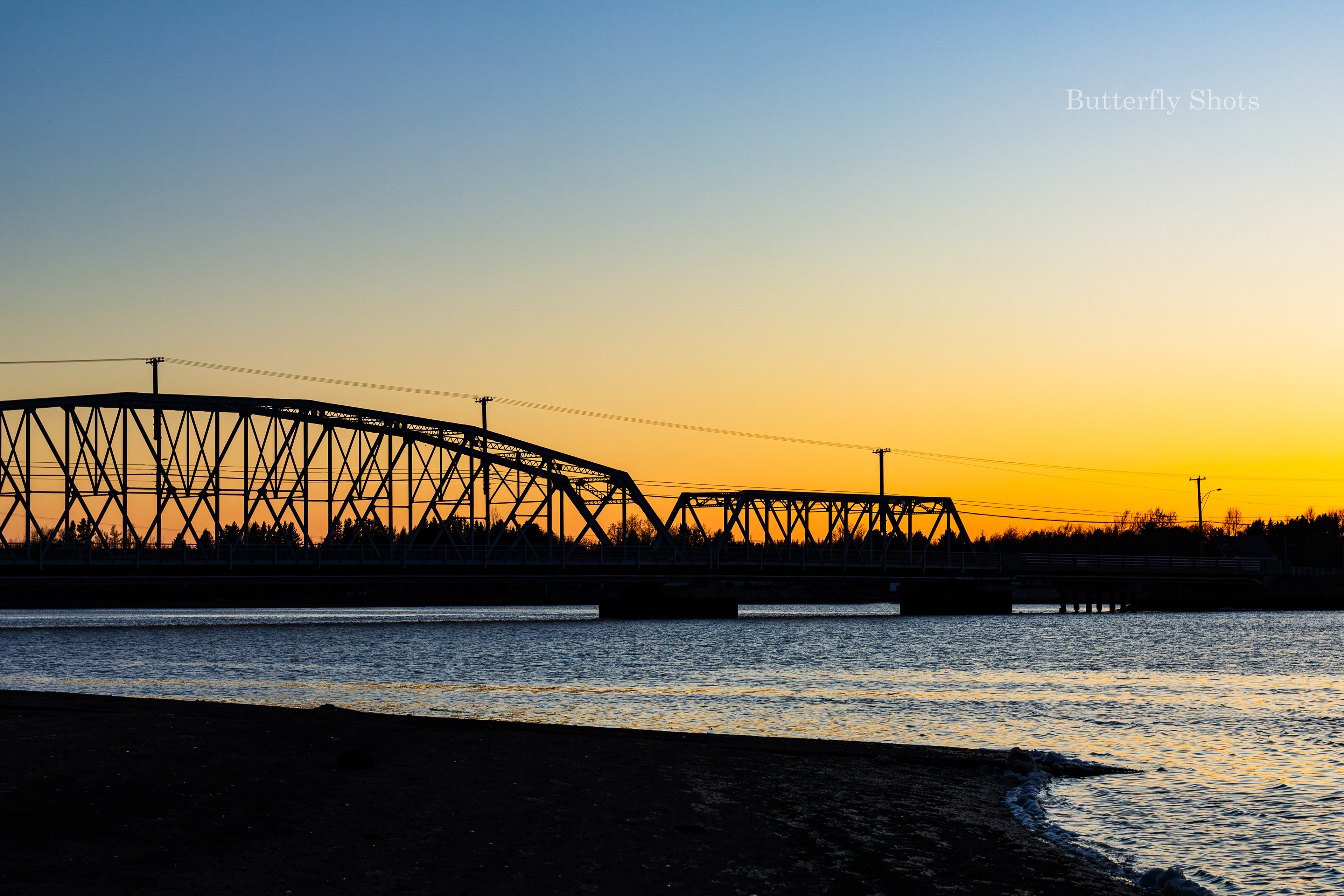 Landscape photography of a bridge at sunset in Rexton New-Brunswick