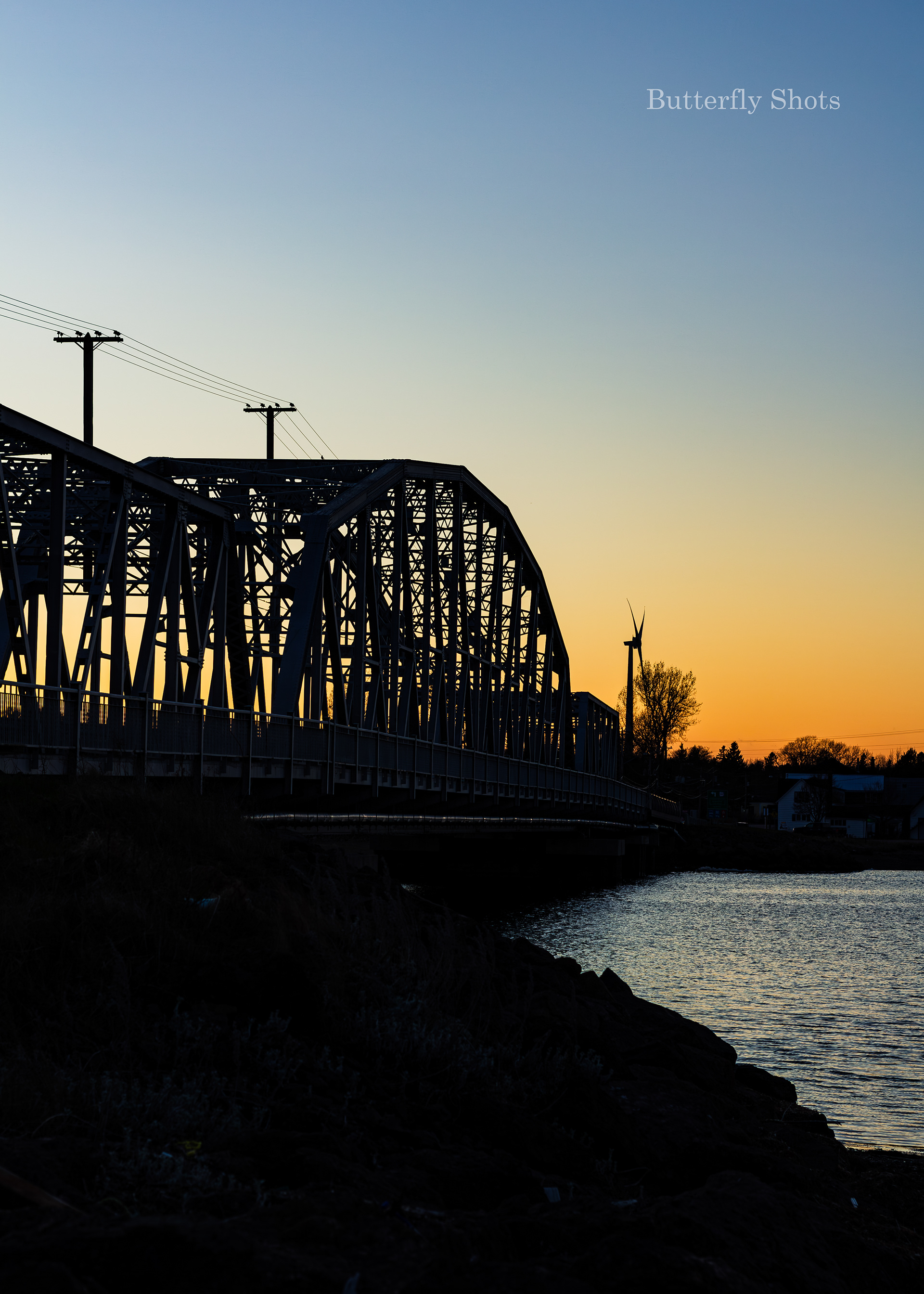 Landscape photography of a bridge at sunset in Rexton New-Brunswick
