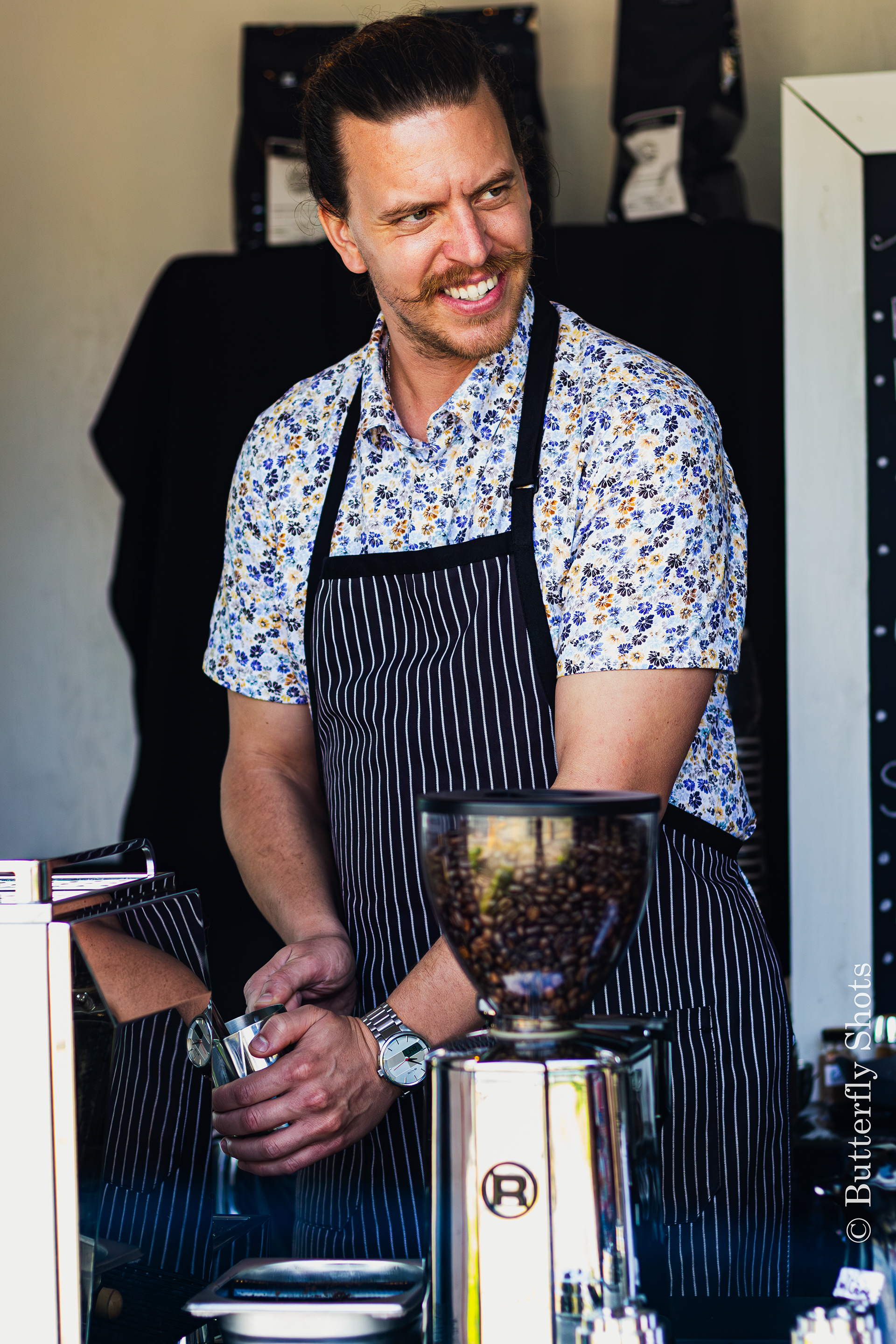 Branding photography of the owner in action