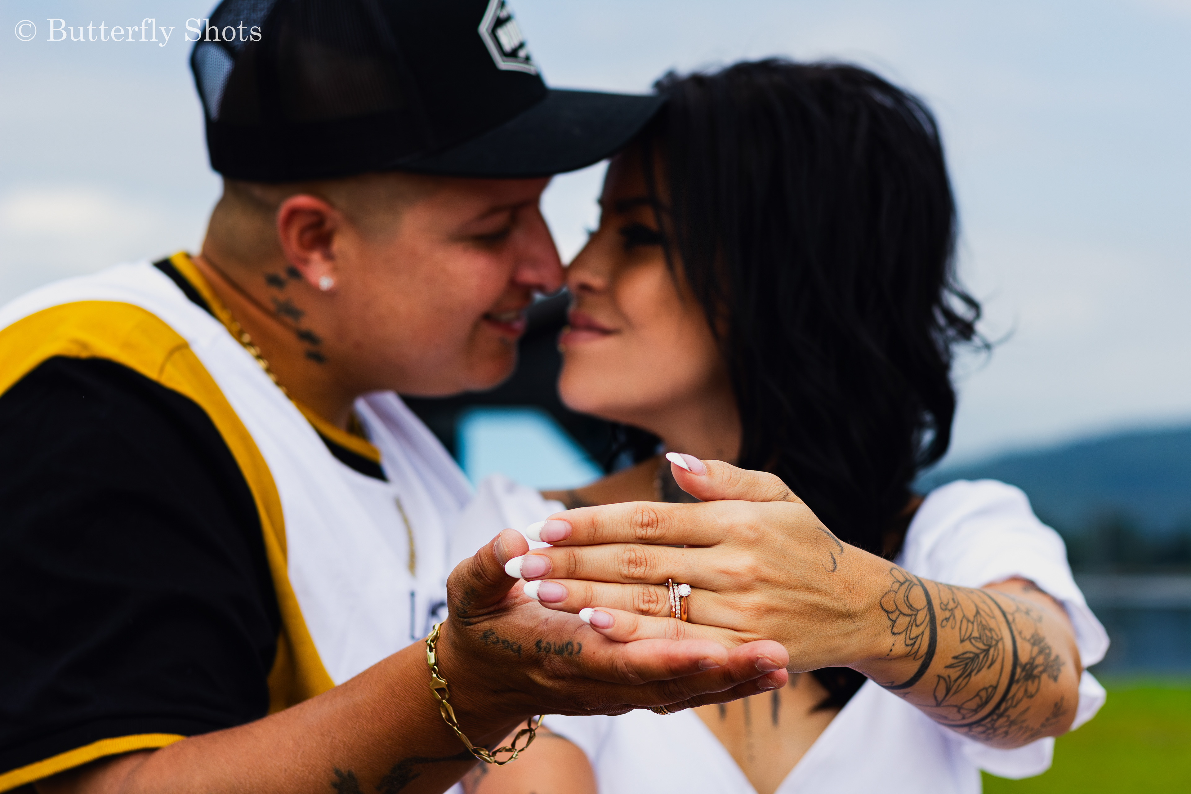 Outdoors engagement photoshoot
