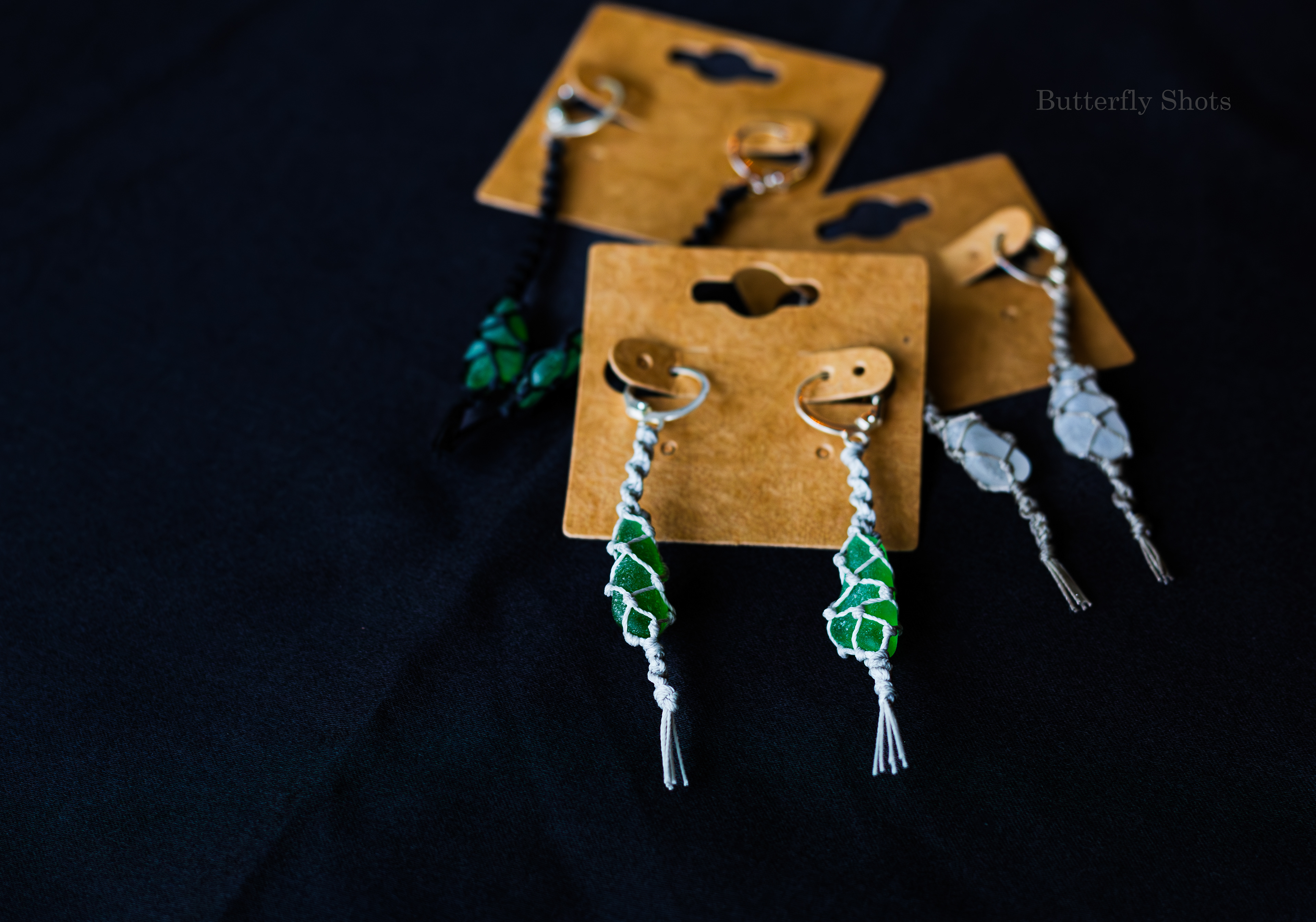 Product photography of earrings