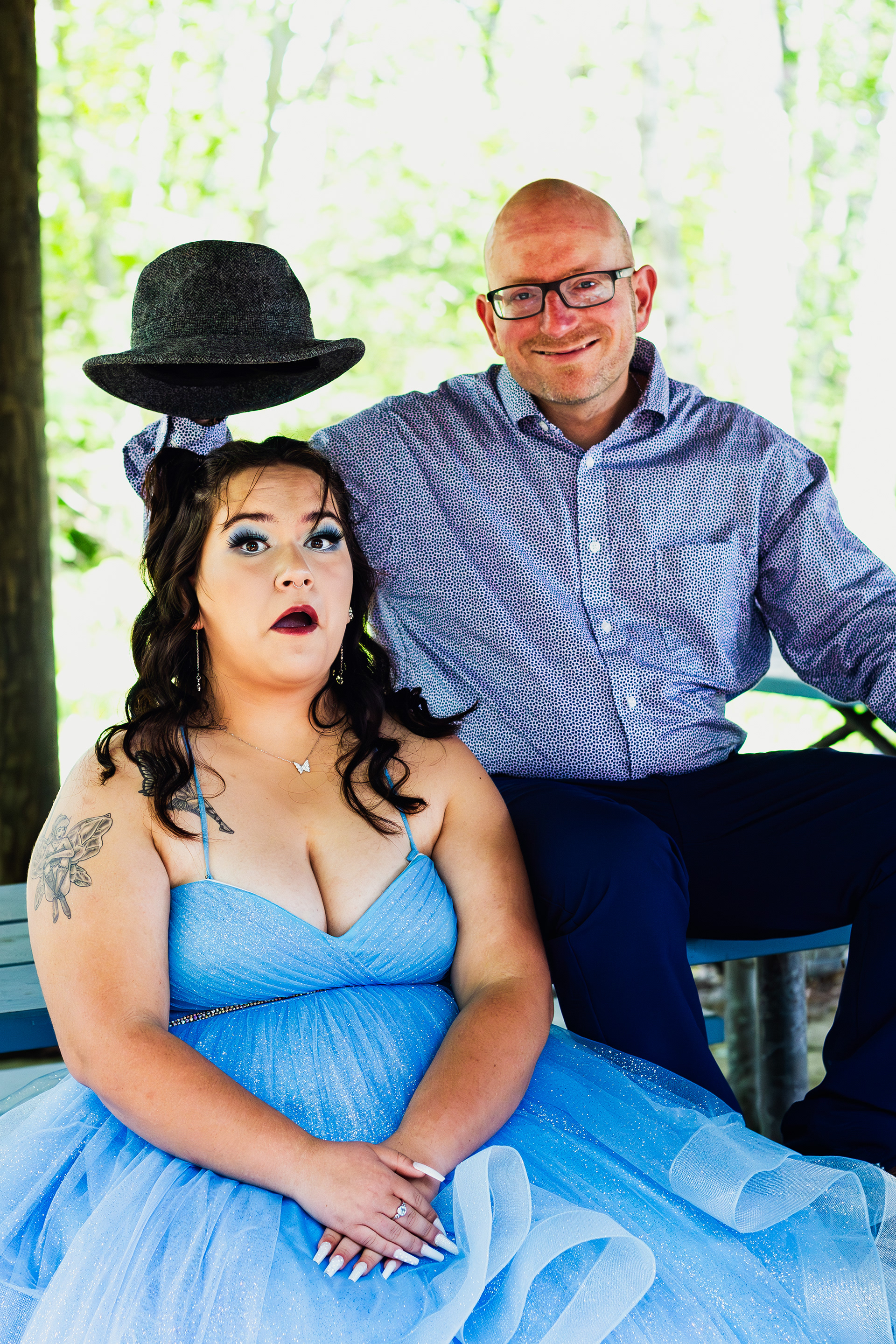Family photography before prom father and daughter