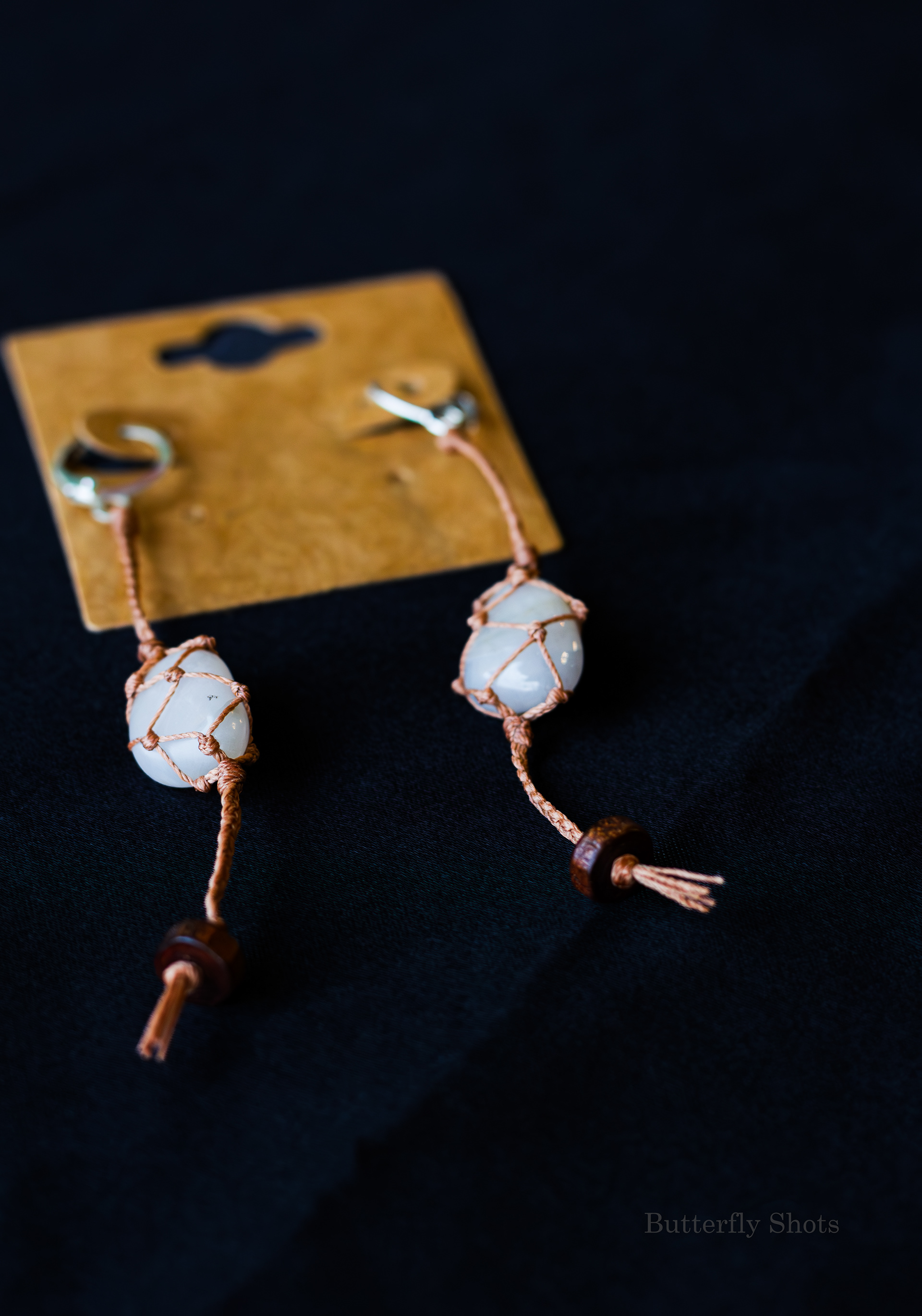 Product photography of earrings