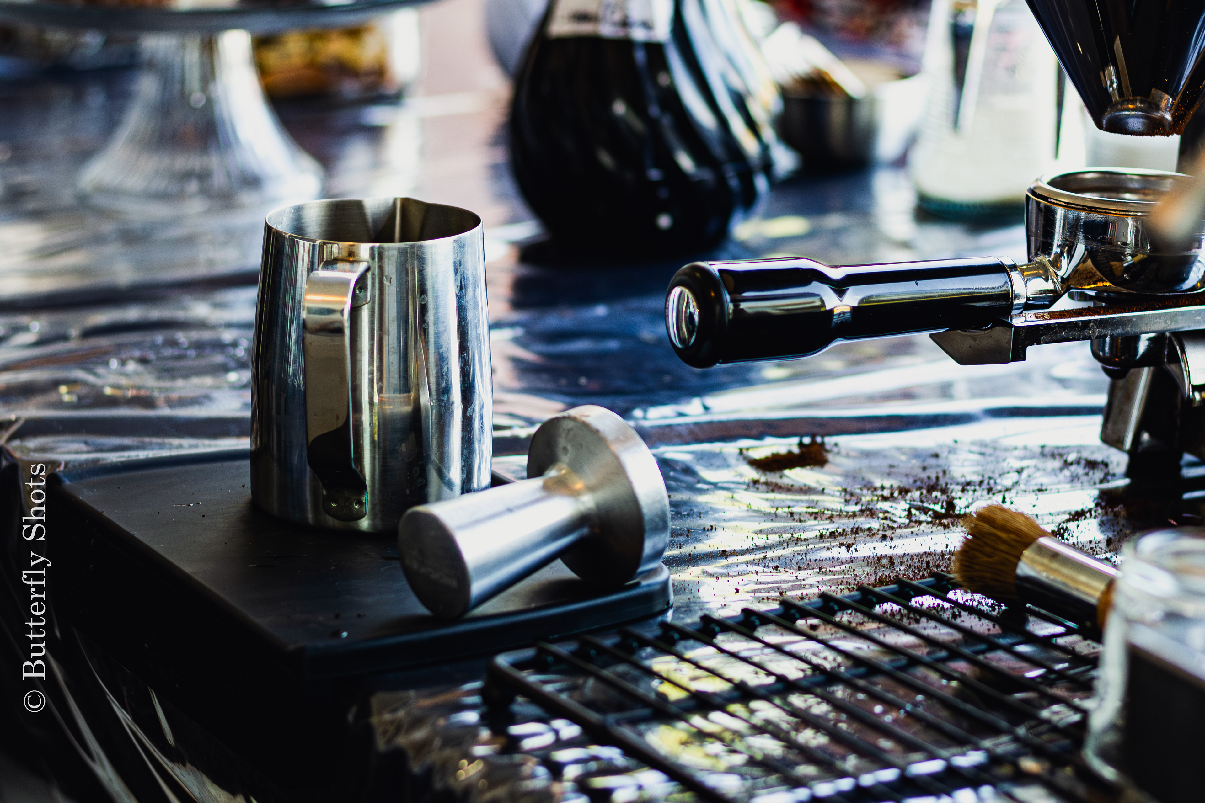 Branding and product photography of coffee making process