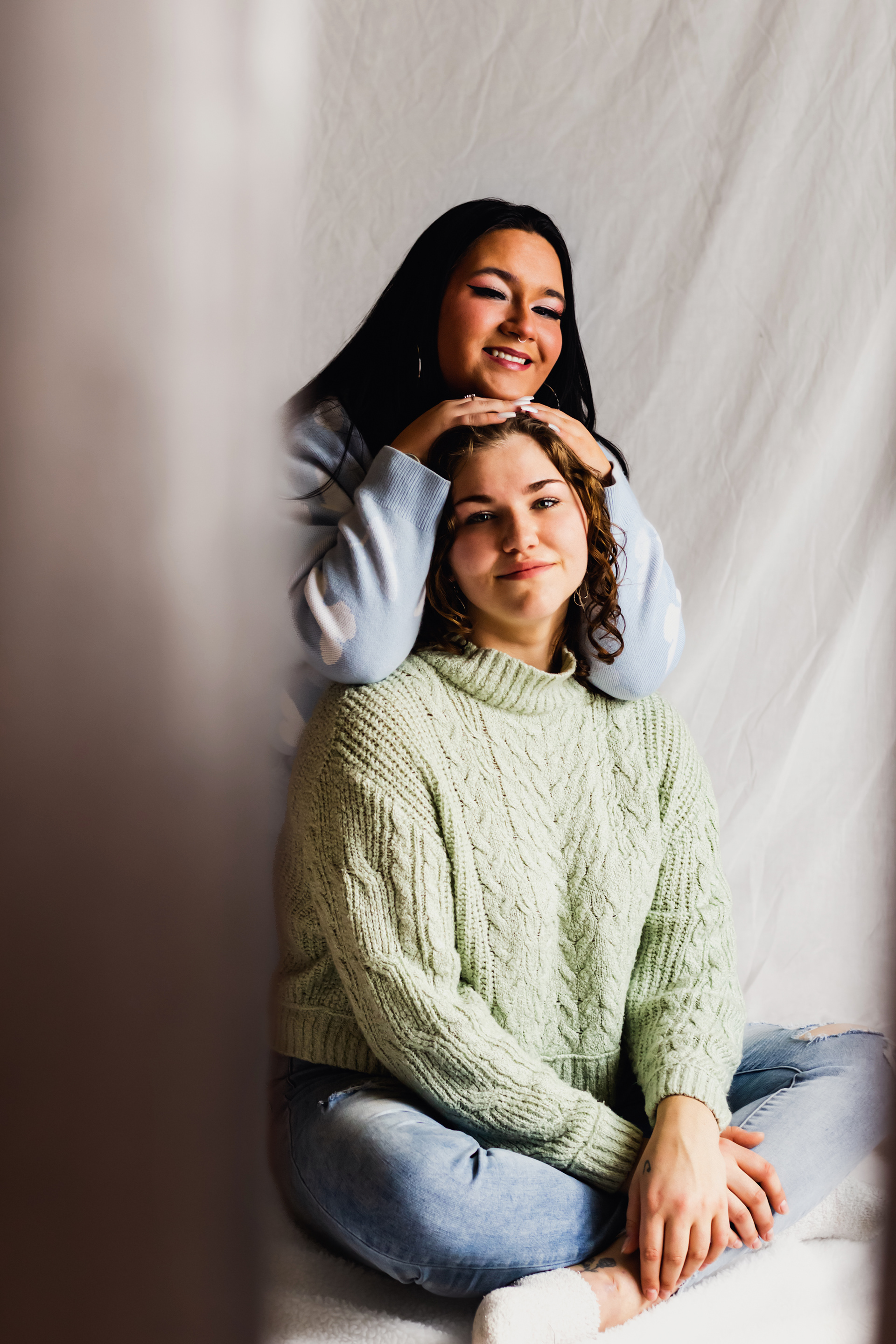Fun portrait photography for two friends.