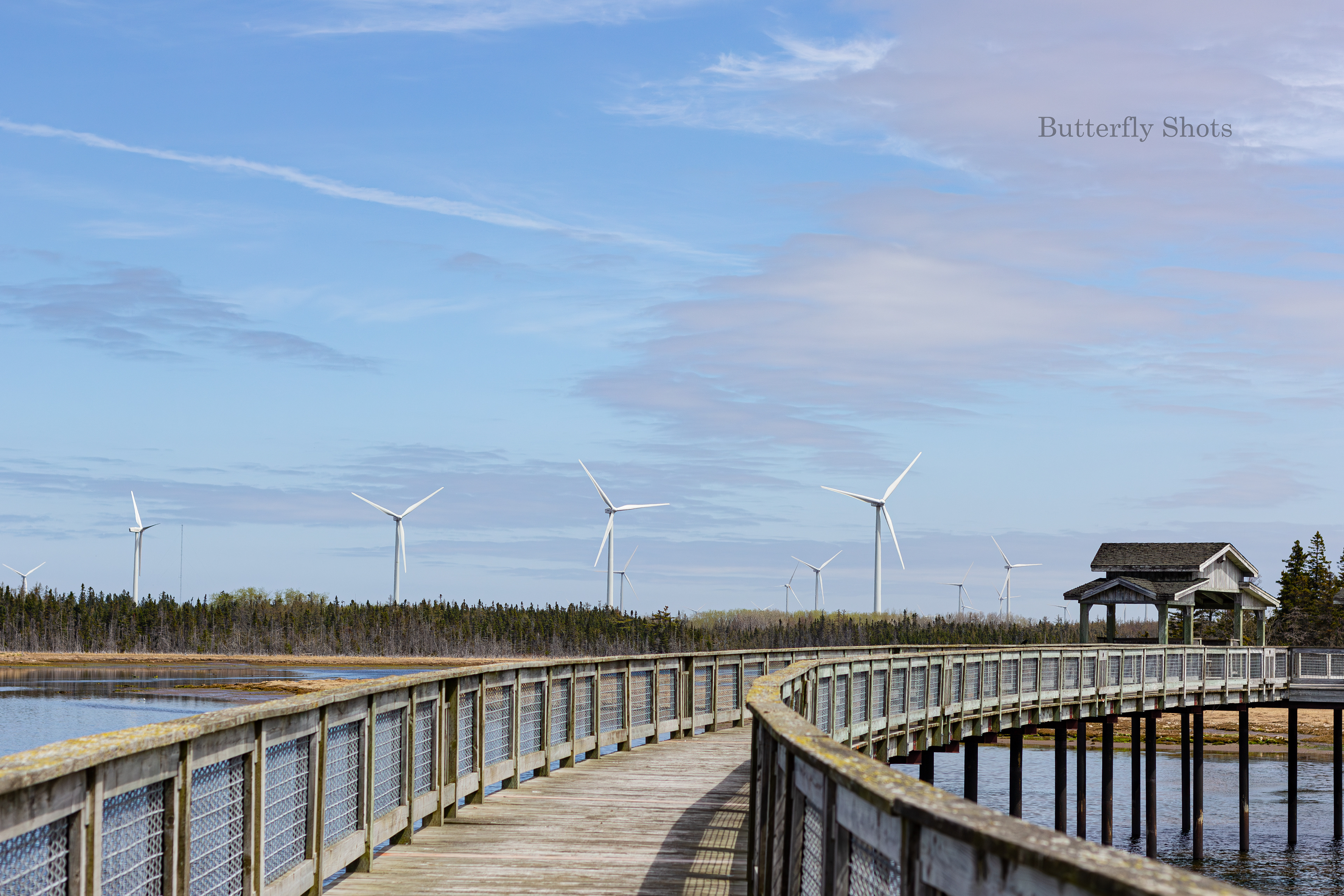 Landscape photography of wind turbines in Lamèque New-Brunswick