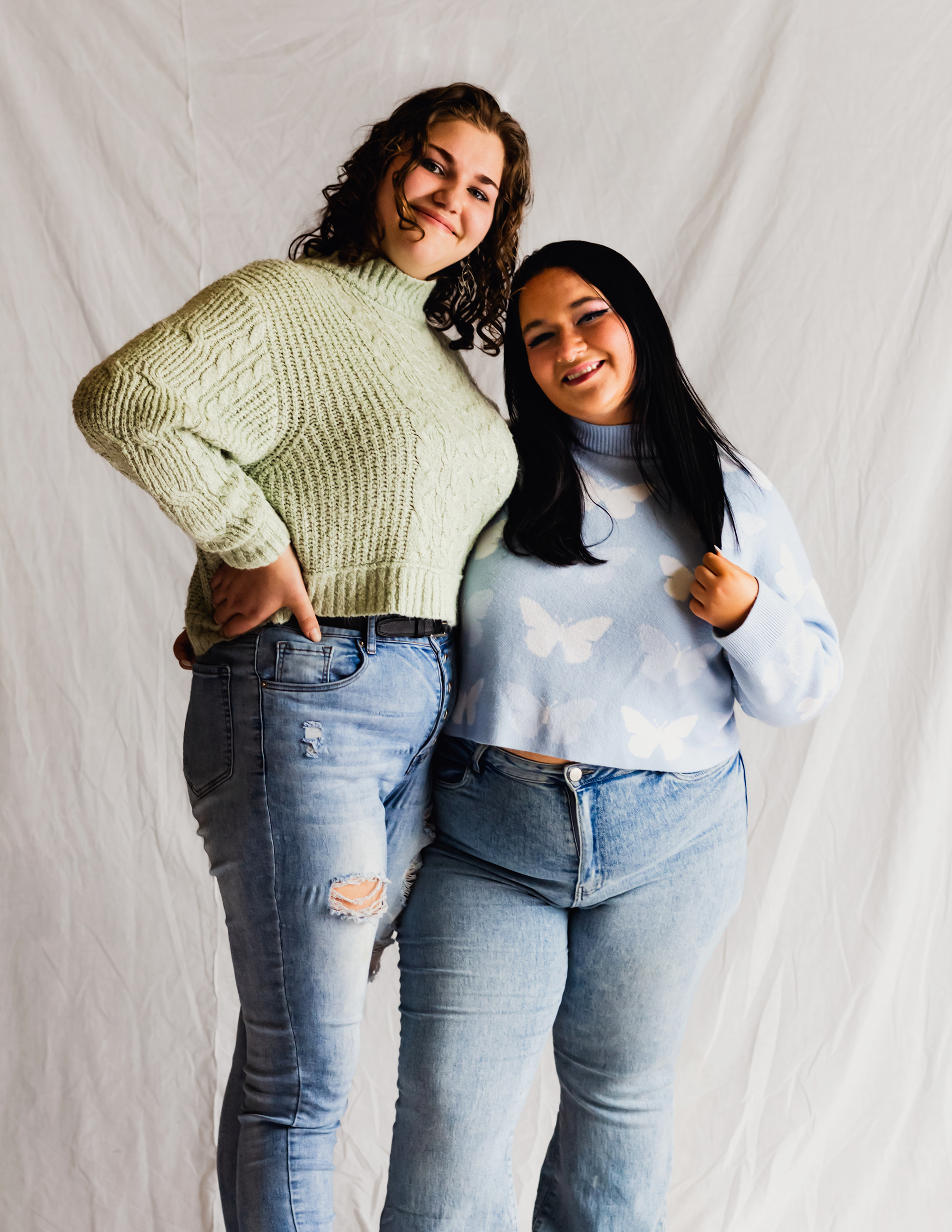 Fun portrait photography for two friends.