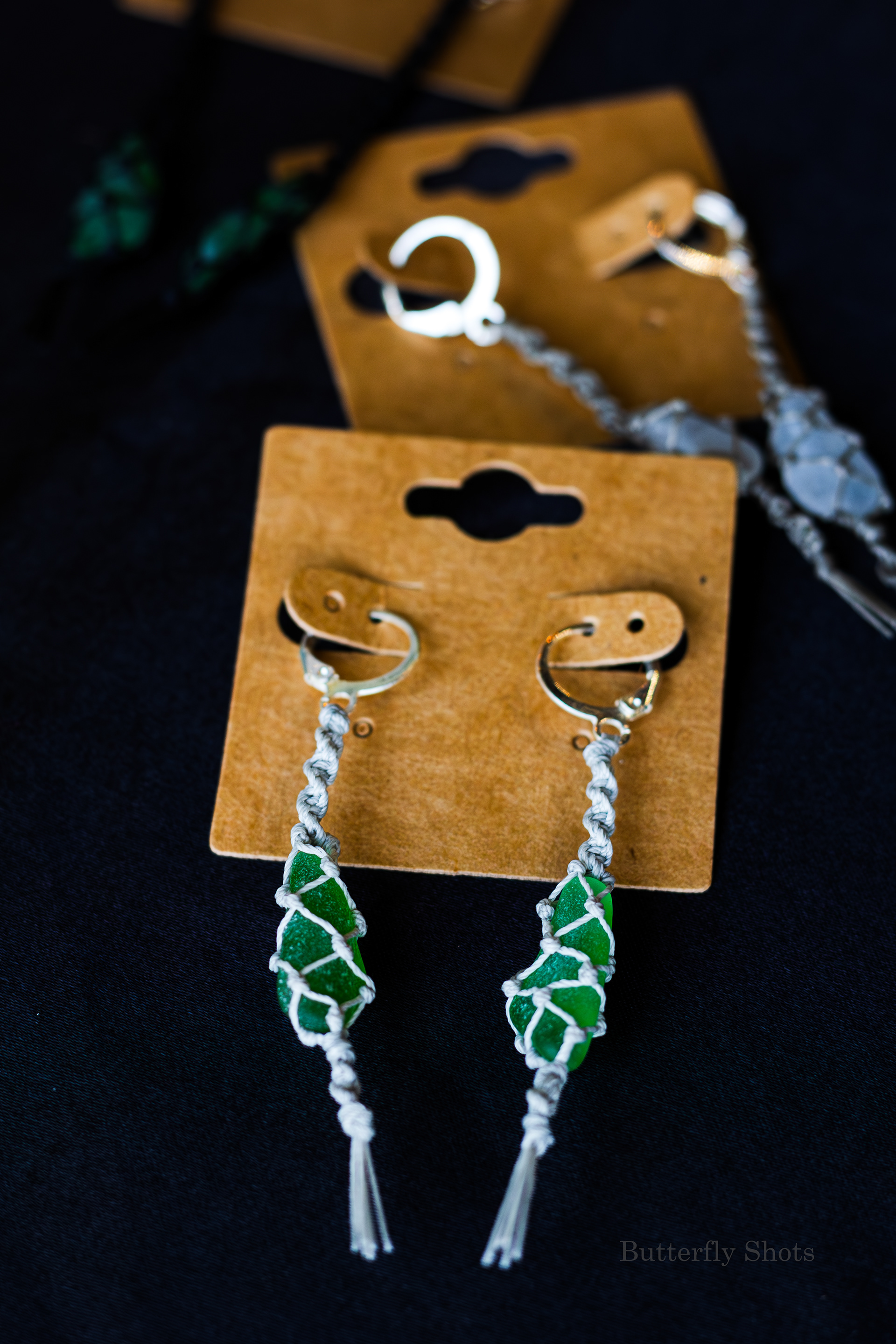 Product photography of earrings