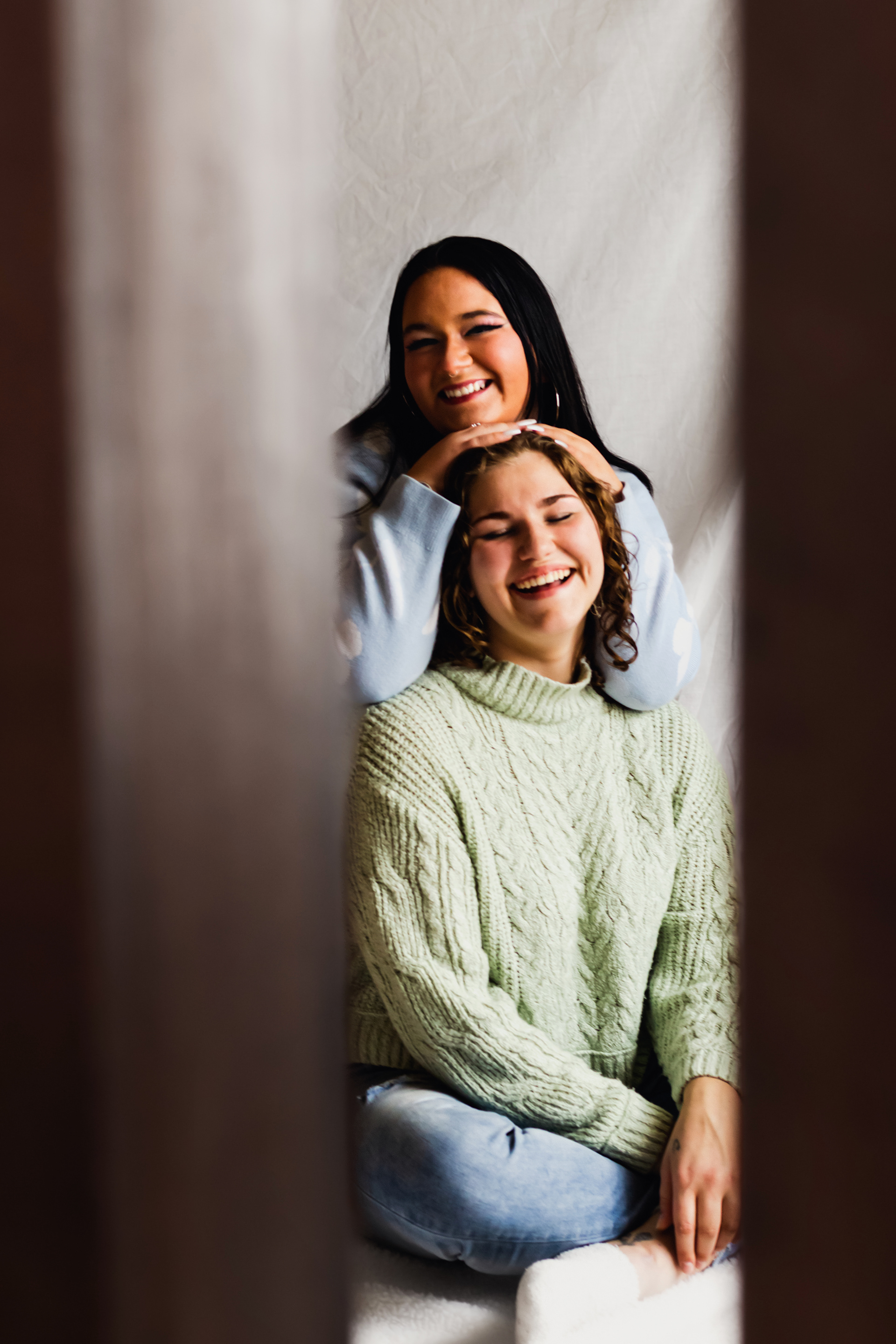 Fun portrait photography for two friends.