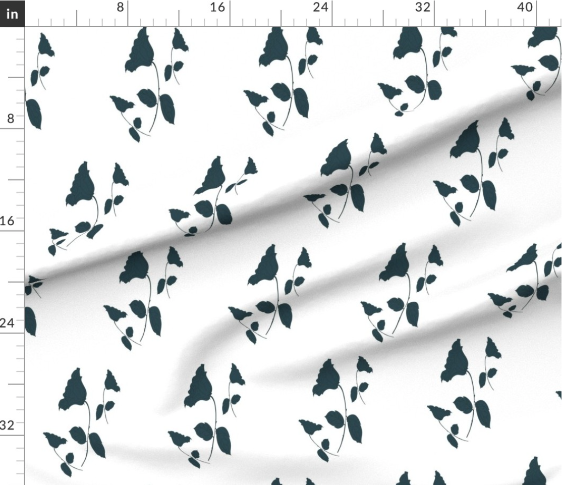 Teal Flora Toile