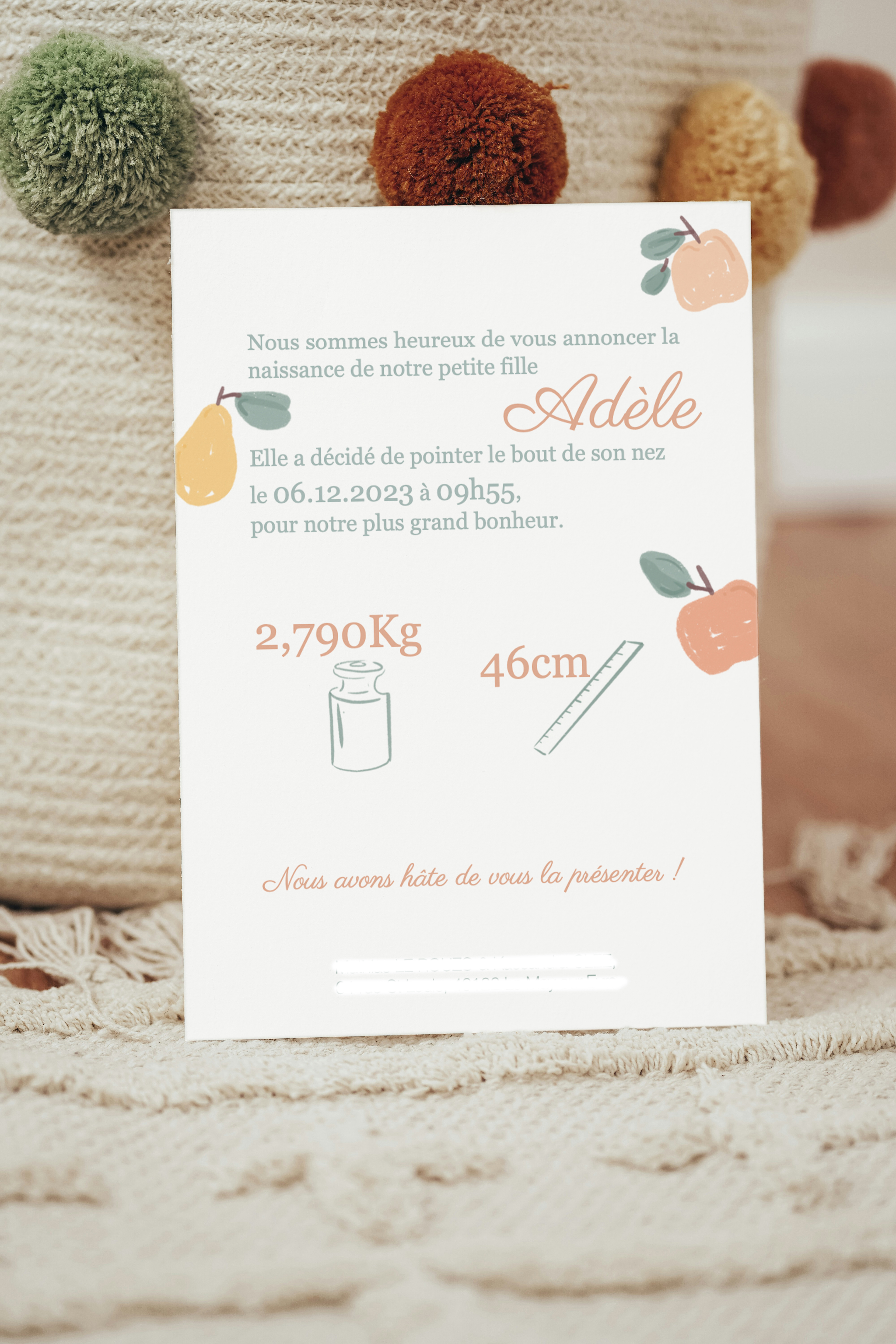 Faire -part entièrement personnalisé