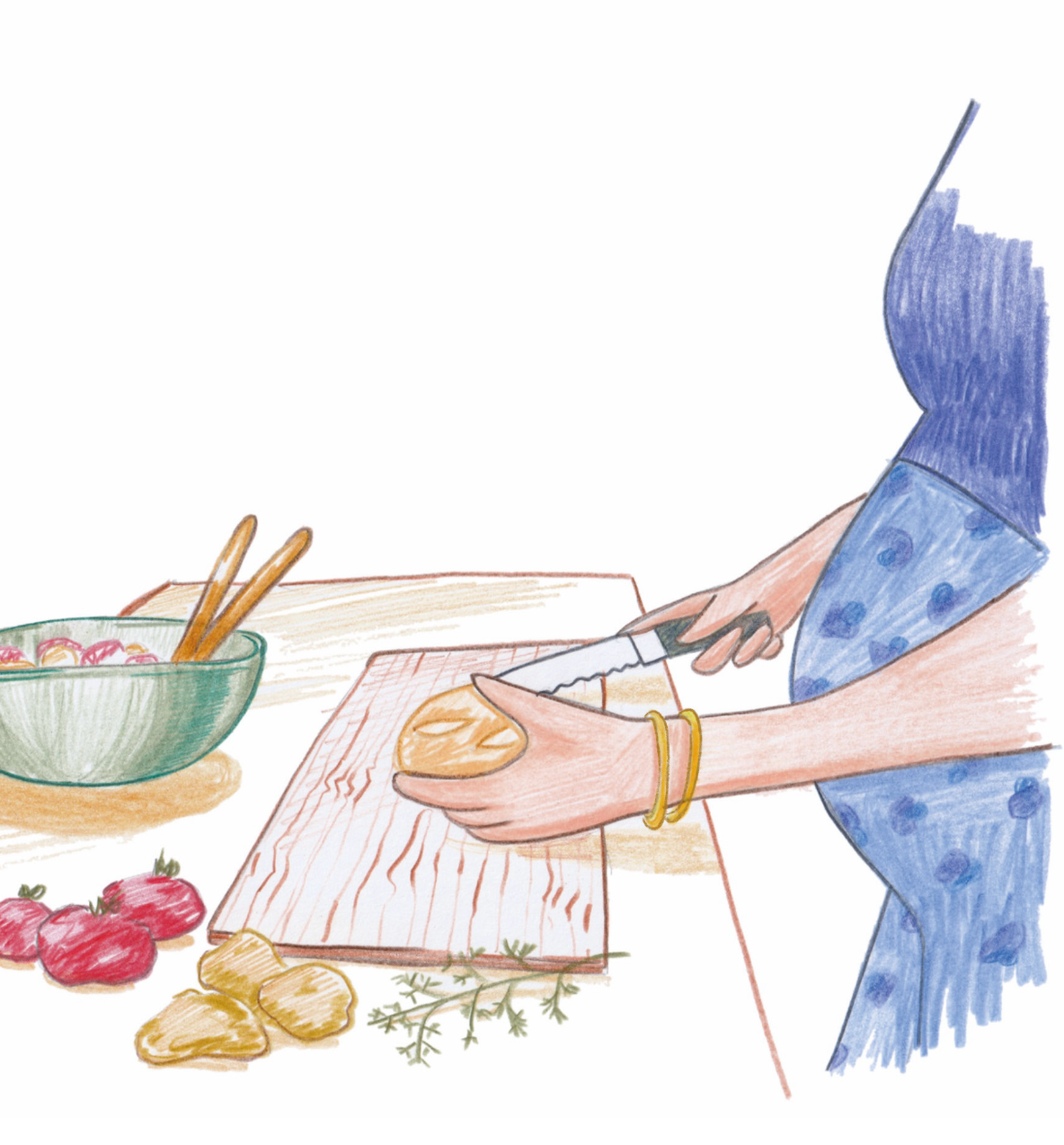 Illustration au crayon de couleurs