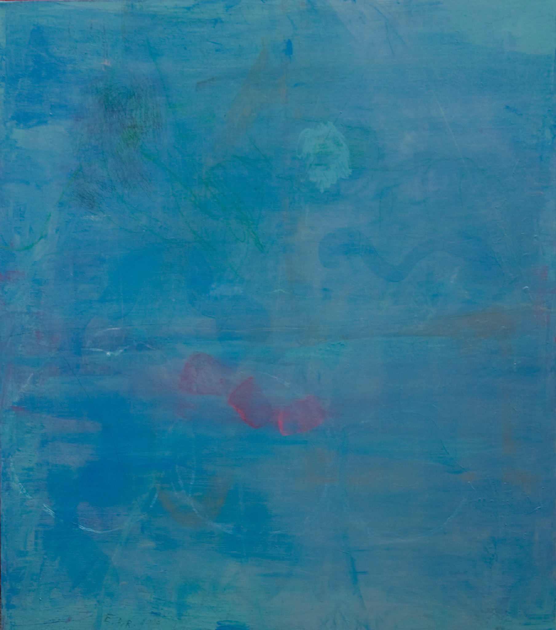 Eduardo Daniel Rodriguez "Edgewater Rain"2004acrylic/canvas55 x 48 inches©2004 E.D.R.Collection of the Artist