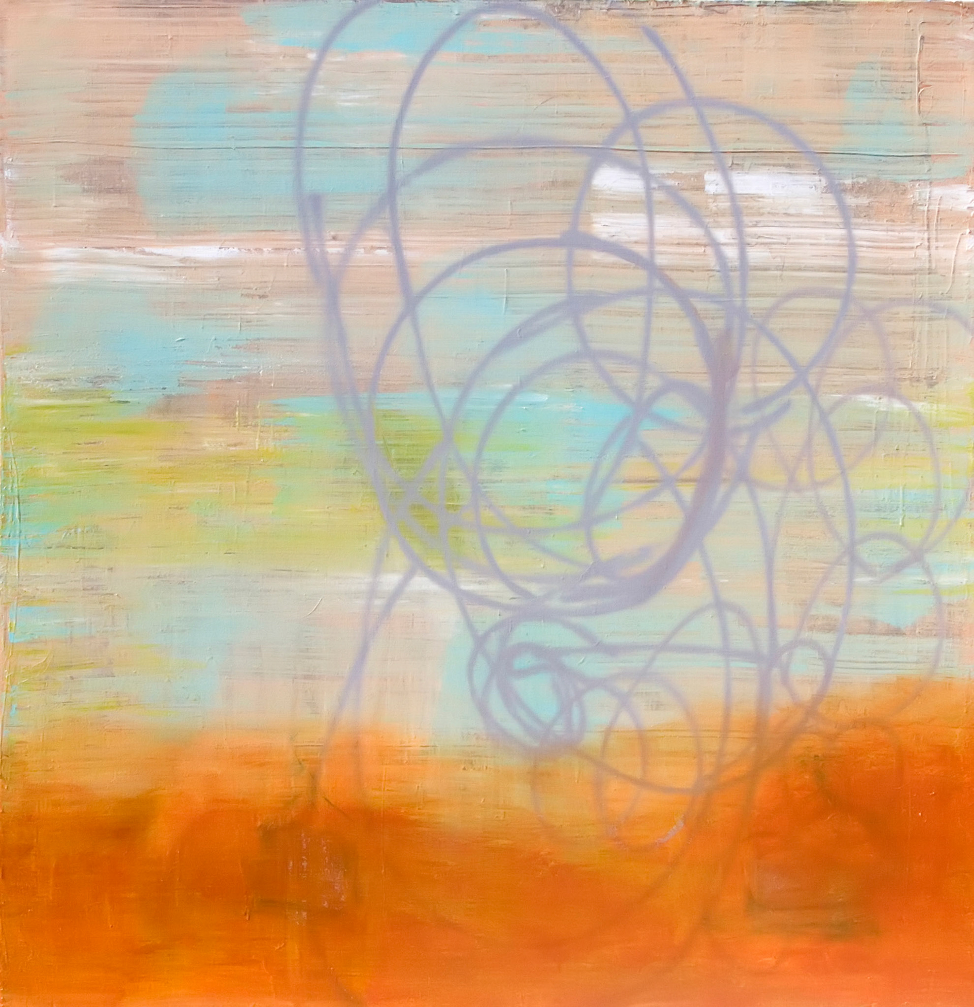 'Flutter'. Eduardo Daniel Rodriguez. Acrylic/Canvas. 2006. 66 x 64 inches. University of Texas at San Antonio.  Permanent Collection.