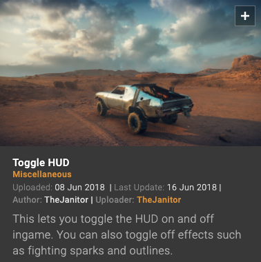 HUD toggle for Mad Max
