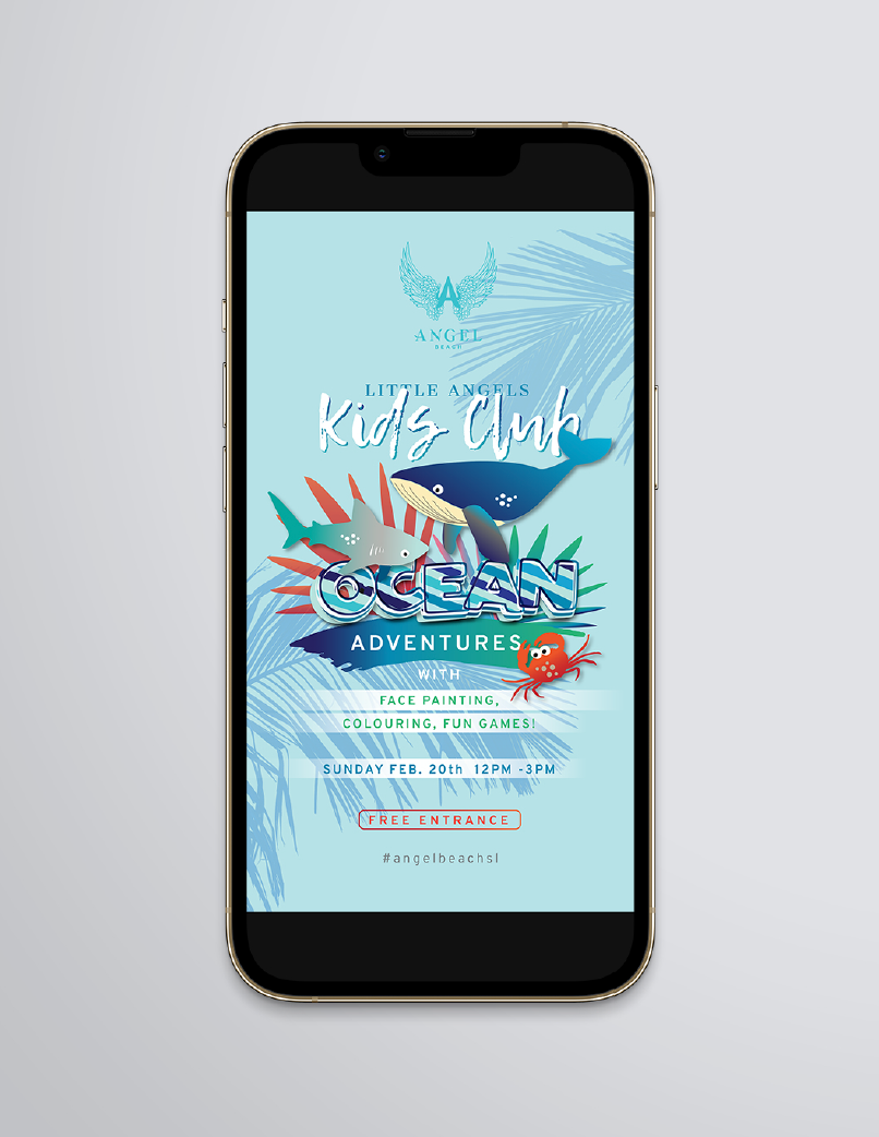 Angel Beach Social Posts: Custom Illustrations, 2022