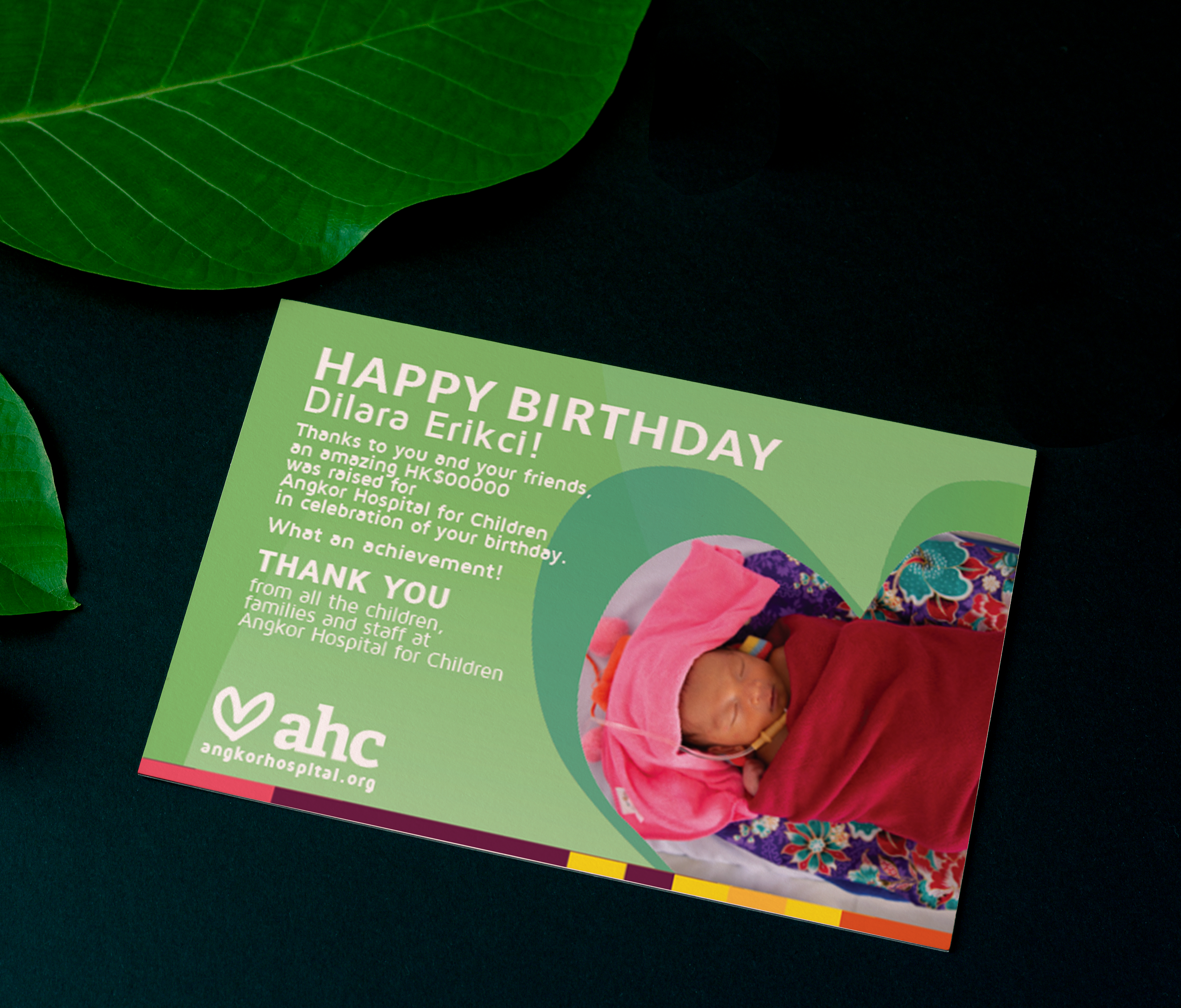 AHC: 2 Birthdays Thank You mailer (postcard + digital), 2019