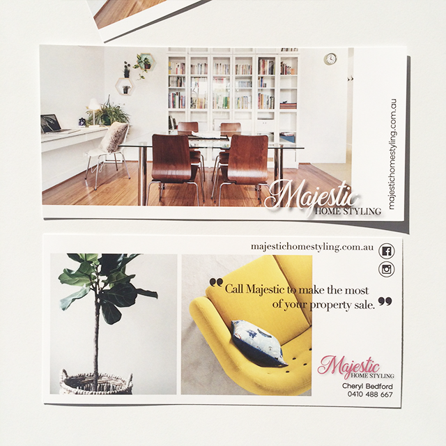 Majestic Home Styling: brand design + collateral suite design, 2018