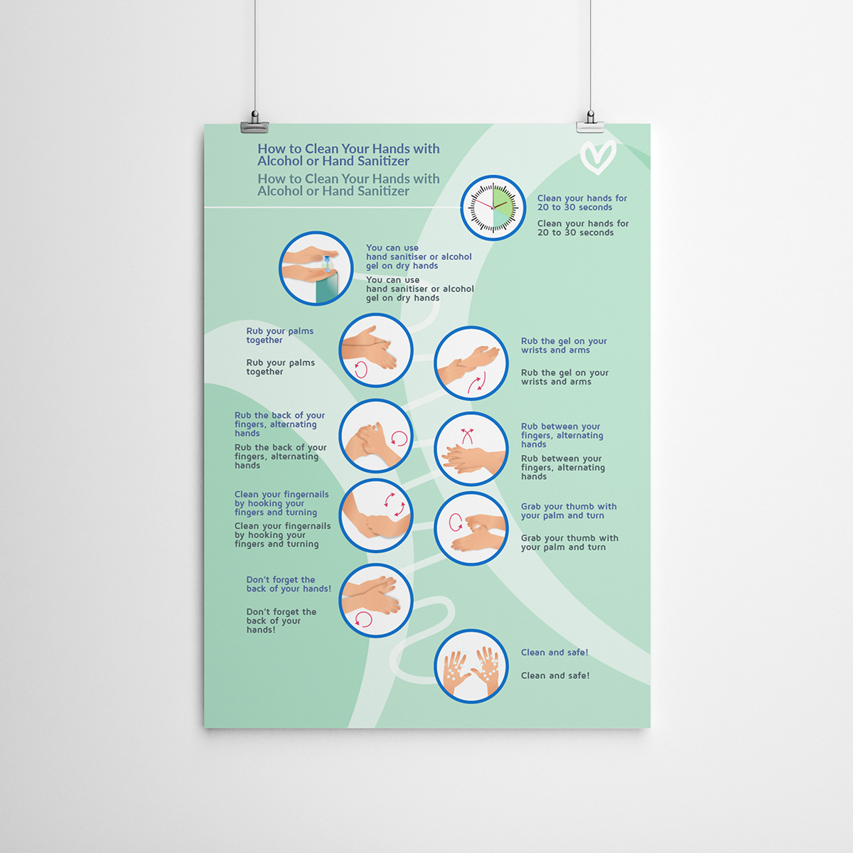 AHC: Hand cleansing with sanitiser (poster), 2020