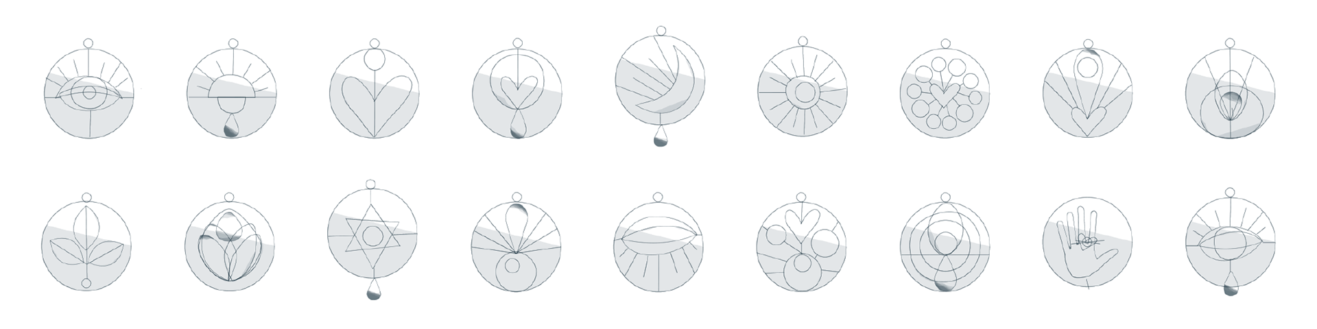 Yoga tokens (vector illustrations), 2020