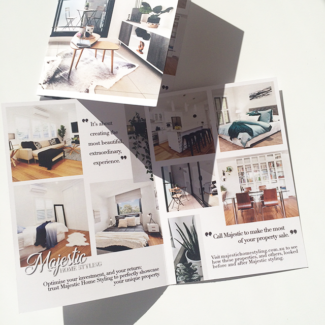 Majestic Home Styling: brand design + collateral suite design, 2018