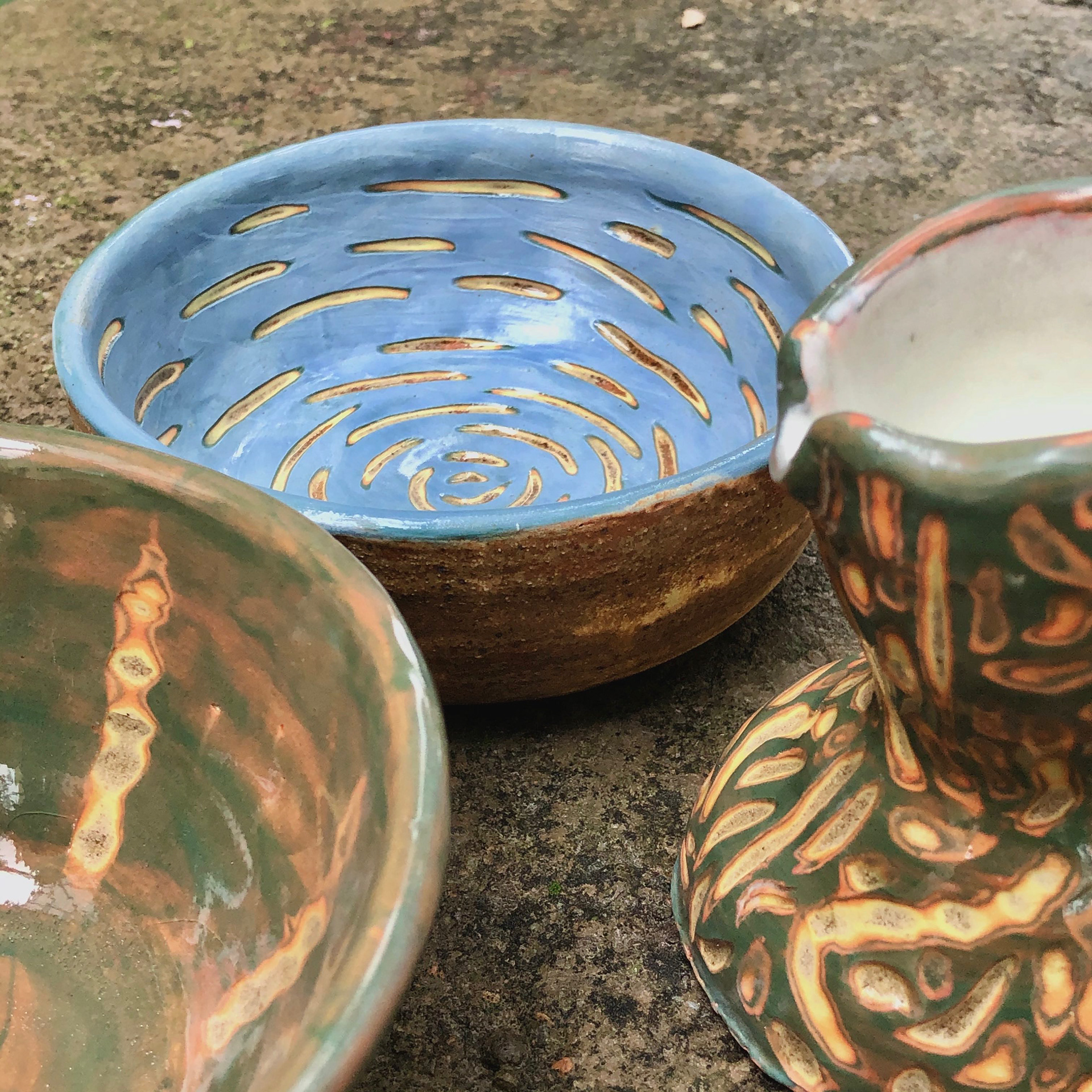 Layered slip that was then carved, 2019.