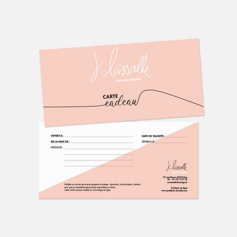 Carte cadeau imprimée.