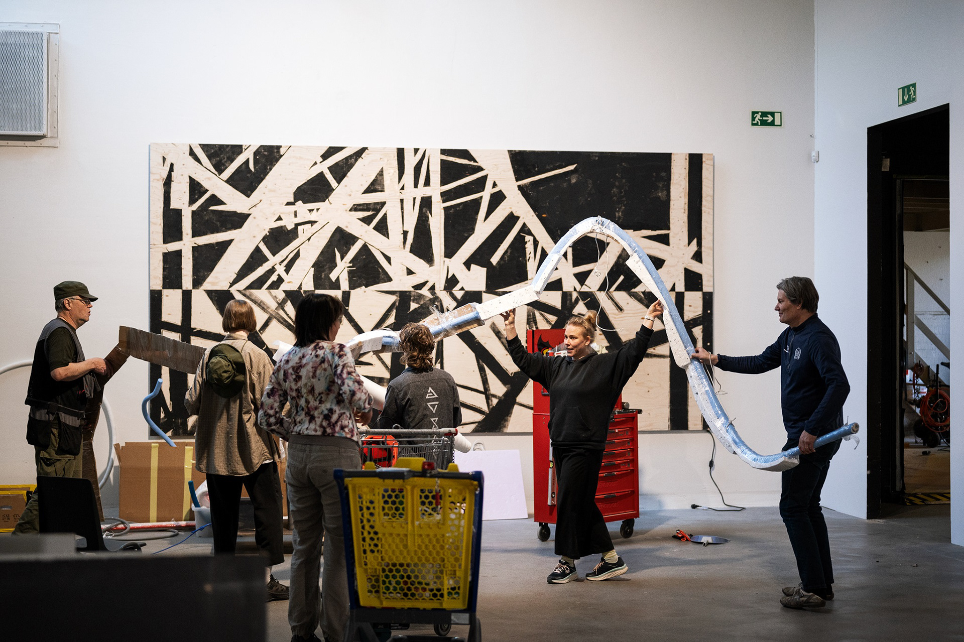 Anna Hyrkkäsen Superposition ripustus.