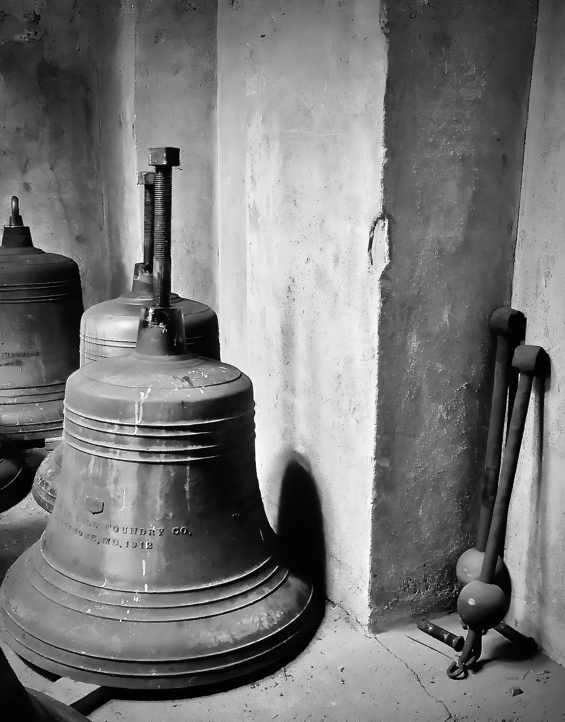 Bells in the Cathedral of the Immaculate Conception during restoration, Denver, Colorado