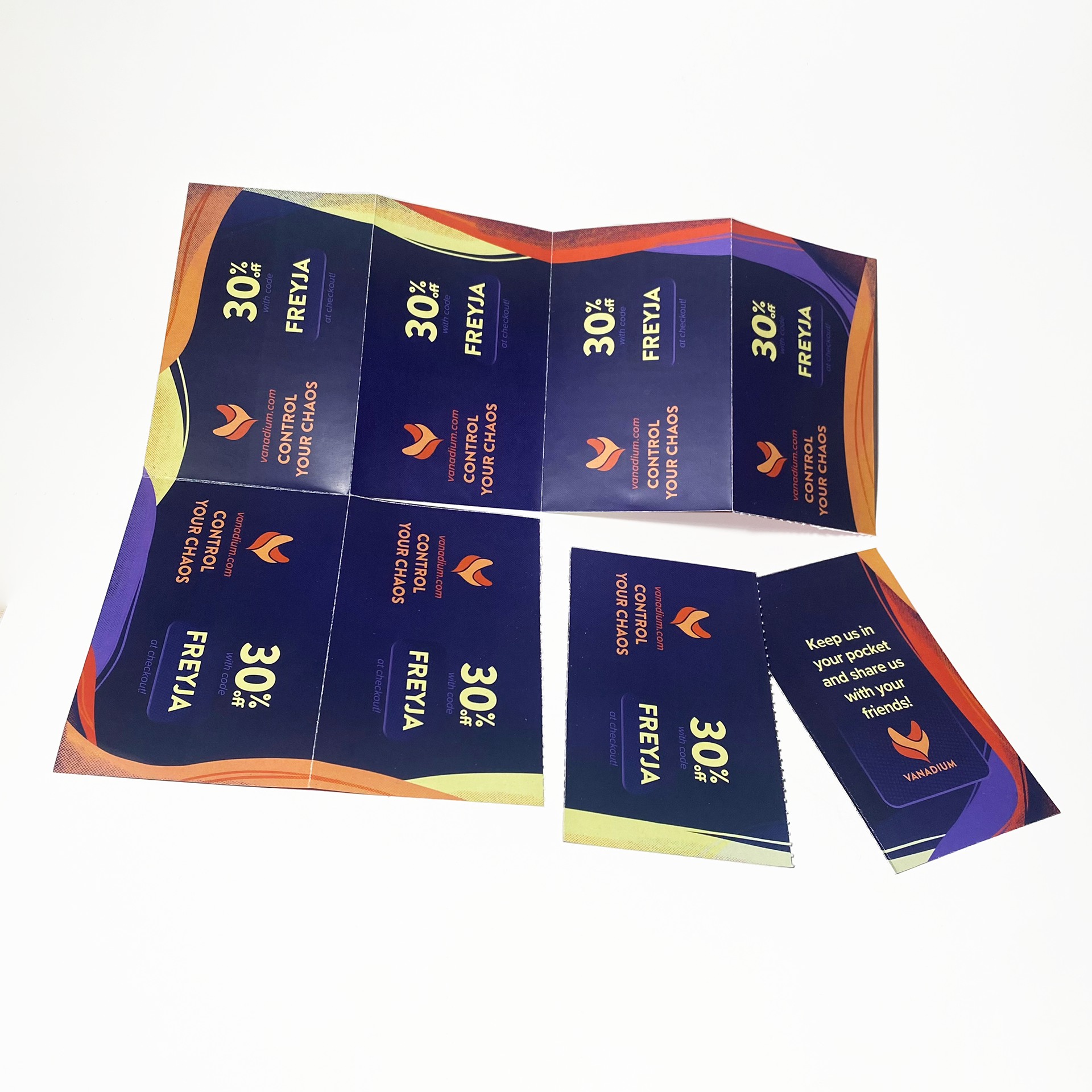 Self-Mailer Zine Mockup - Coupon Cards onBack