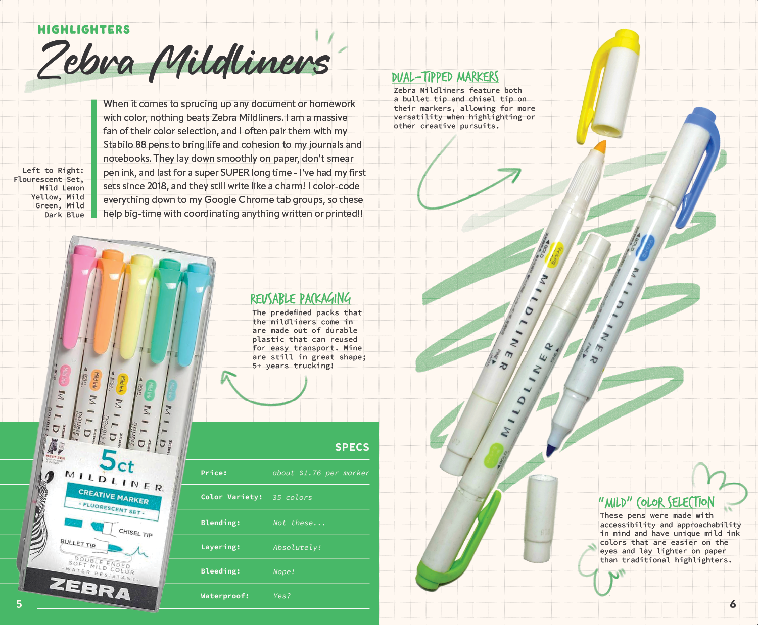Zebra Mildliner Spread