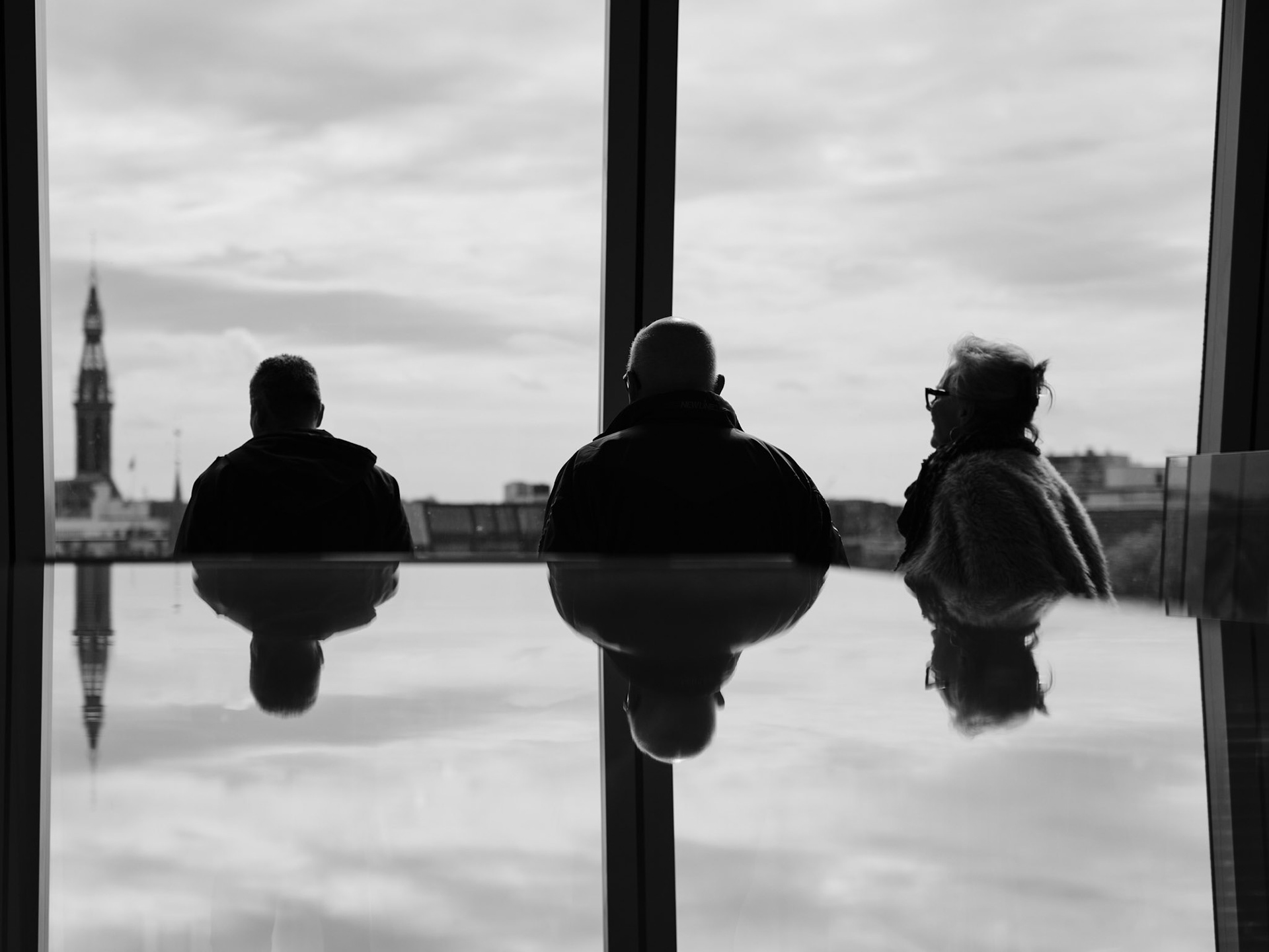 Schimmen staren stil naar Groningse toren.