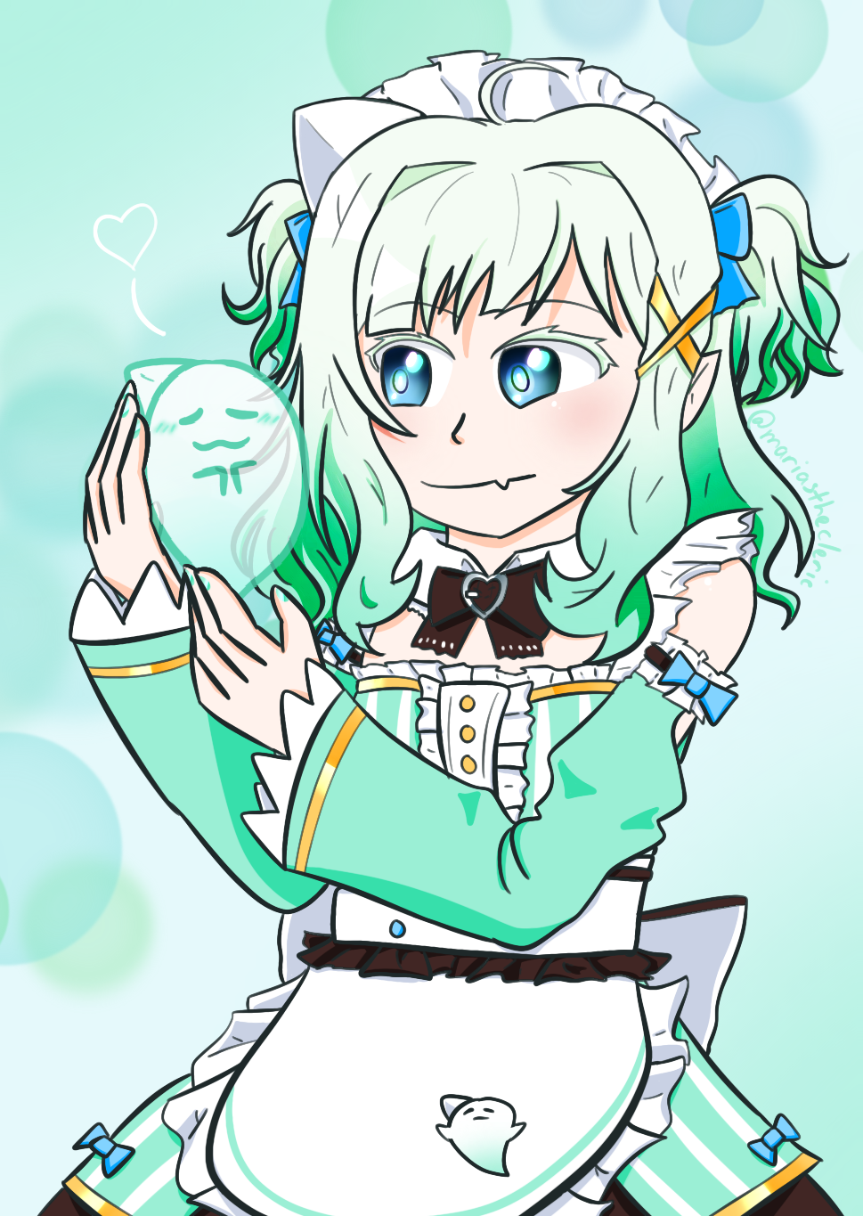 Fanart of Maid Mint, a Vtuber