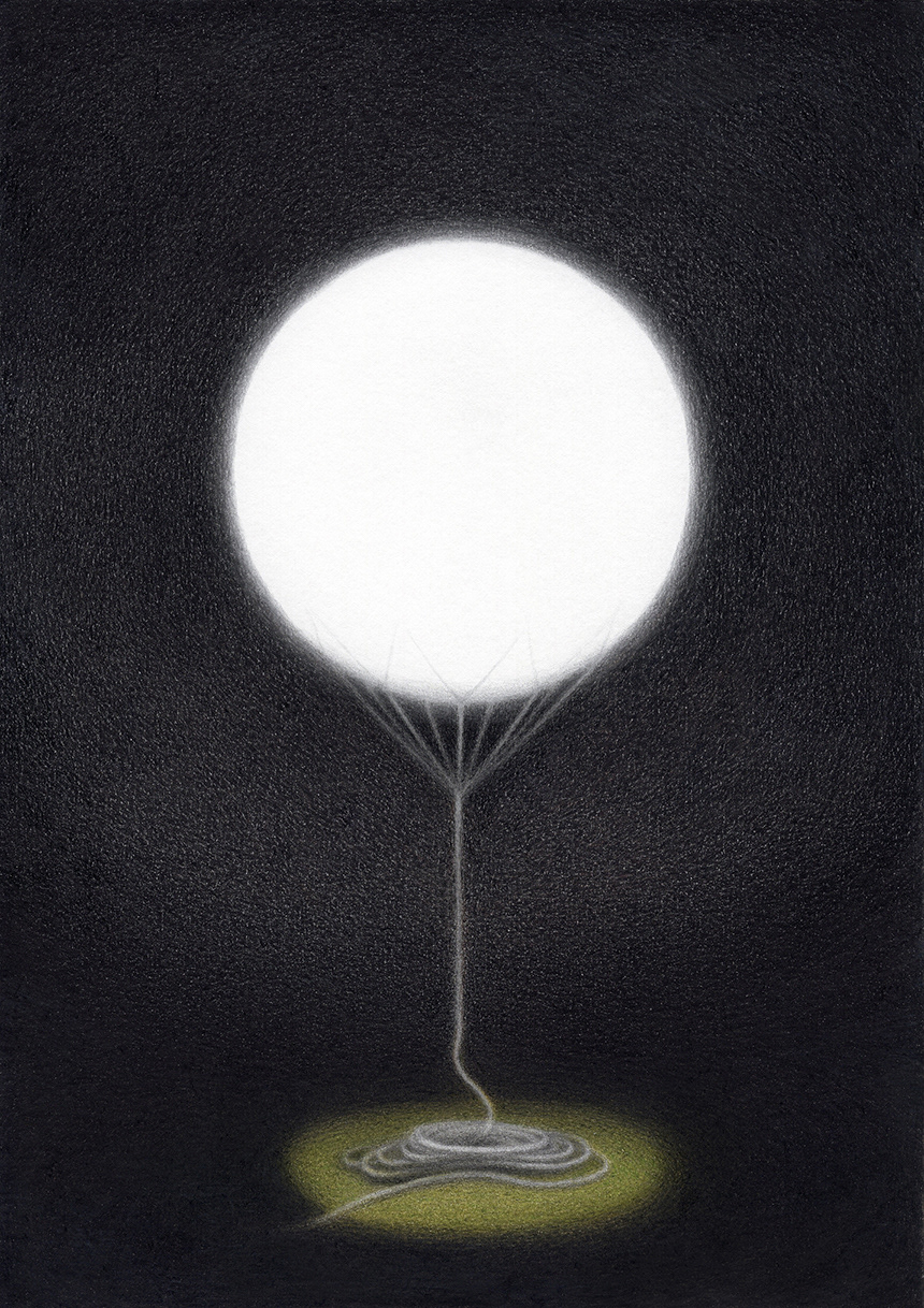 A Thing like the Moon, 2016, colored pencil on paper, 25.7×18.2cm