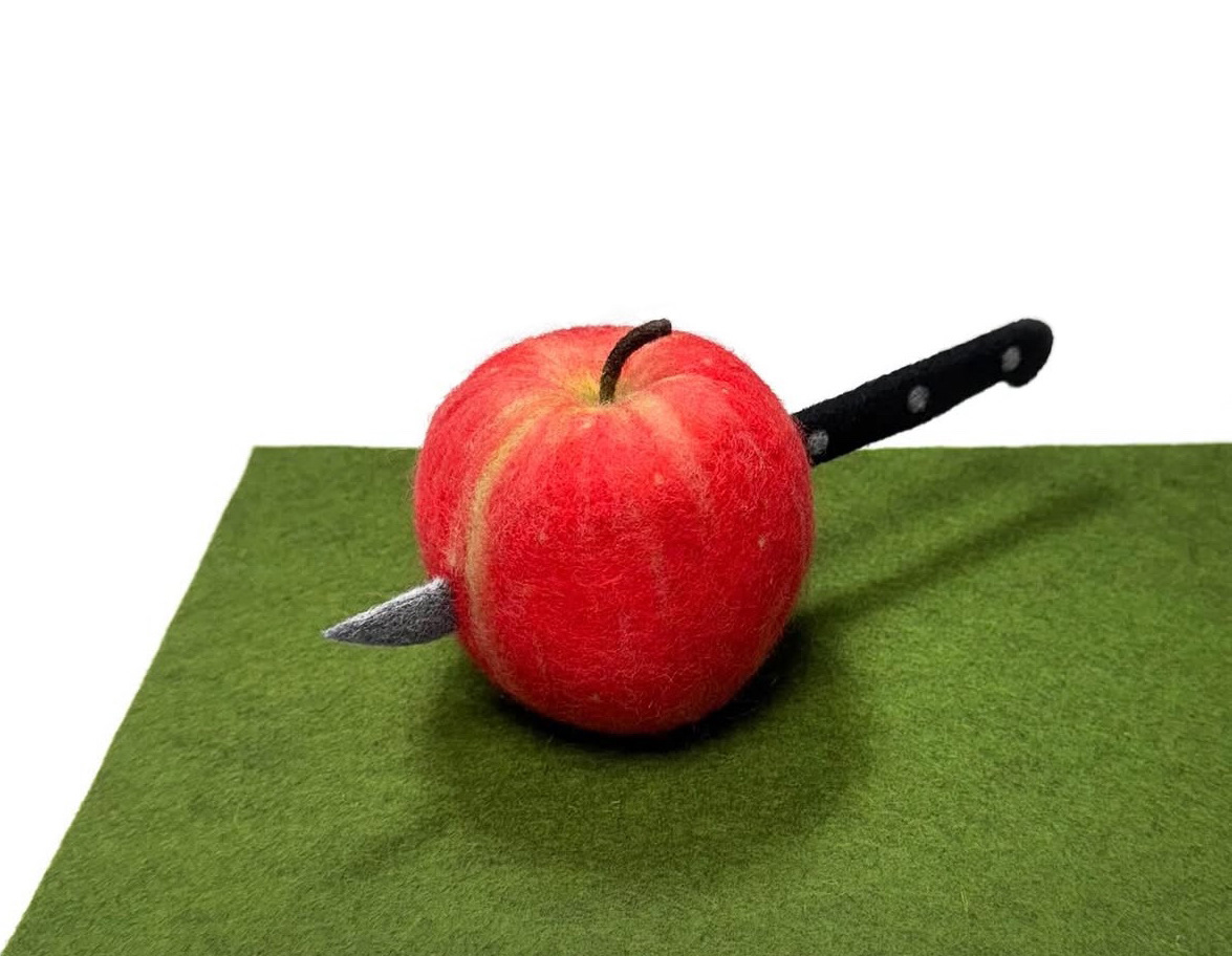 Still Life with a Migraine, 2025, wool felt, Dimensions variable