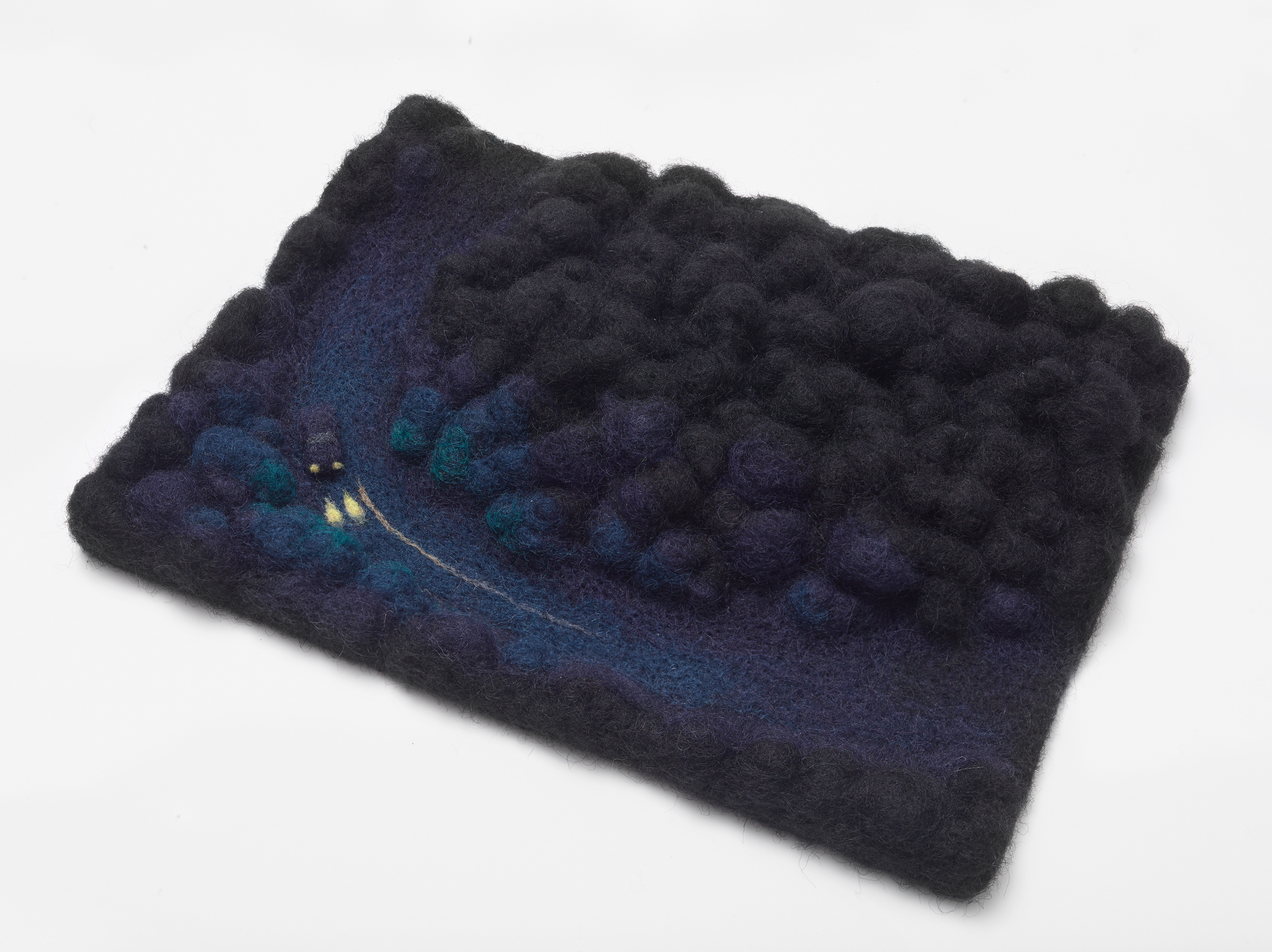 Way Home (Night), 2022, wool felt, 22.5 × 16.5 × 5 cm