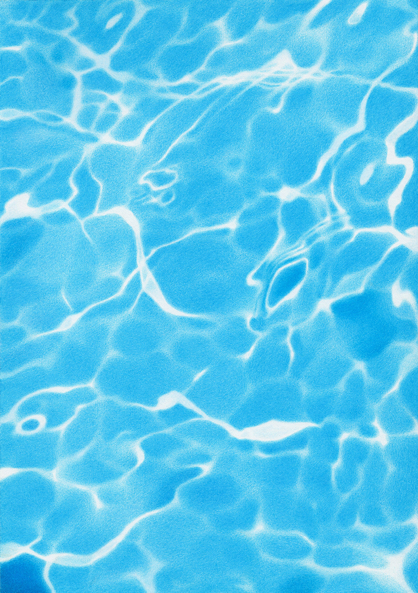 Quiet Pool, 2017, colored pencil on paper, 25.7 × 18.2 cm
