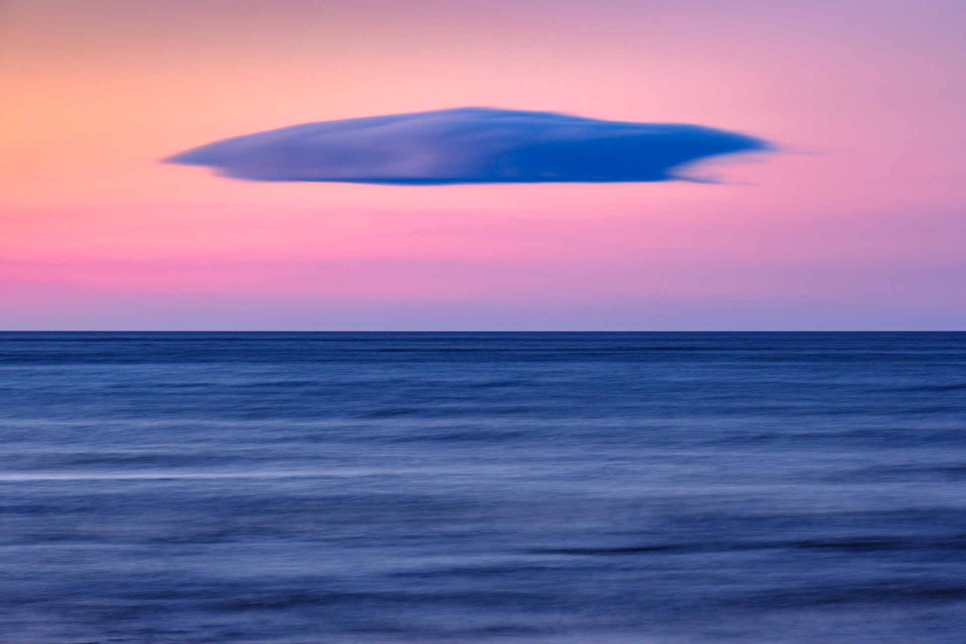 An unusual cloud above the Moray Firth at Portgordon, Scotland, at sunset