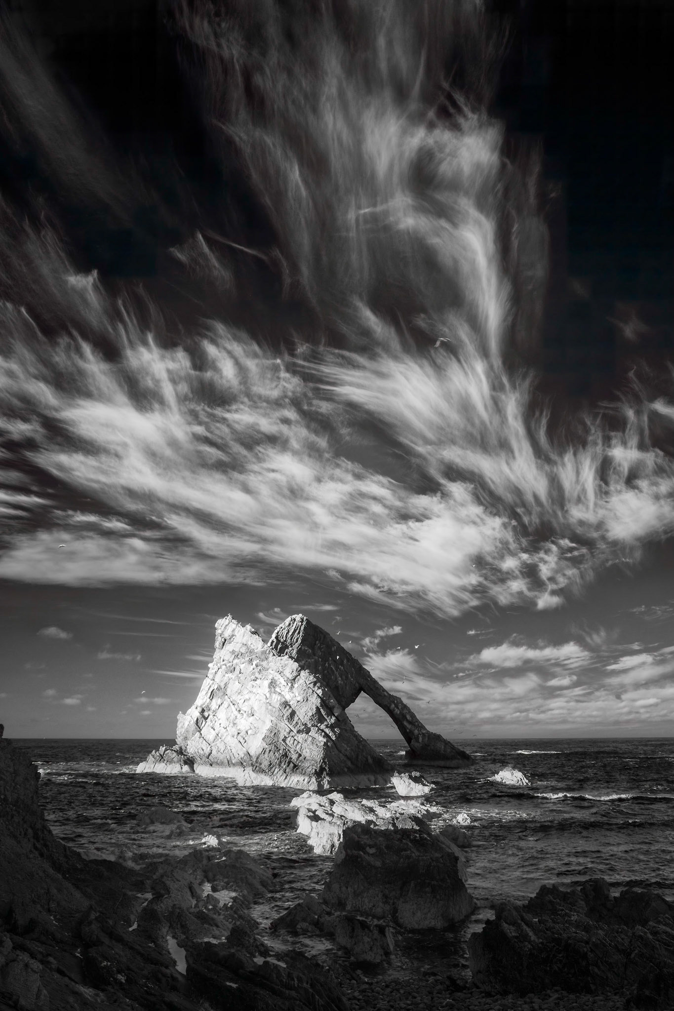 Bow Fiddle Rock, off the Moray coast at Portknockie